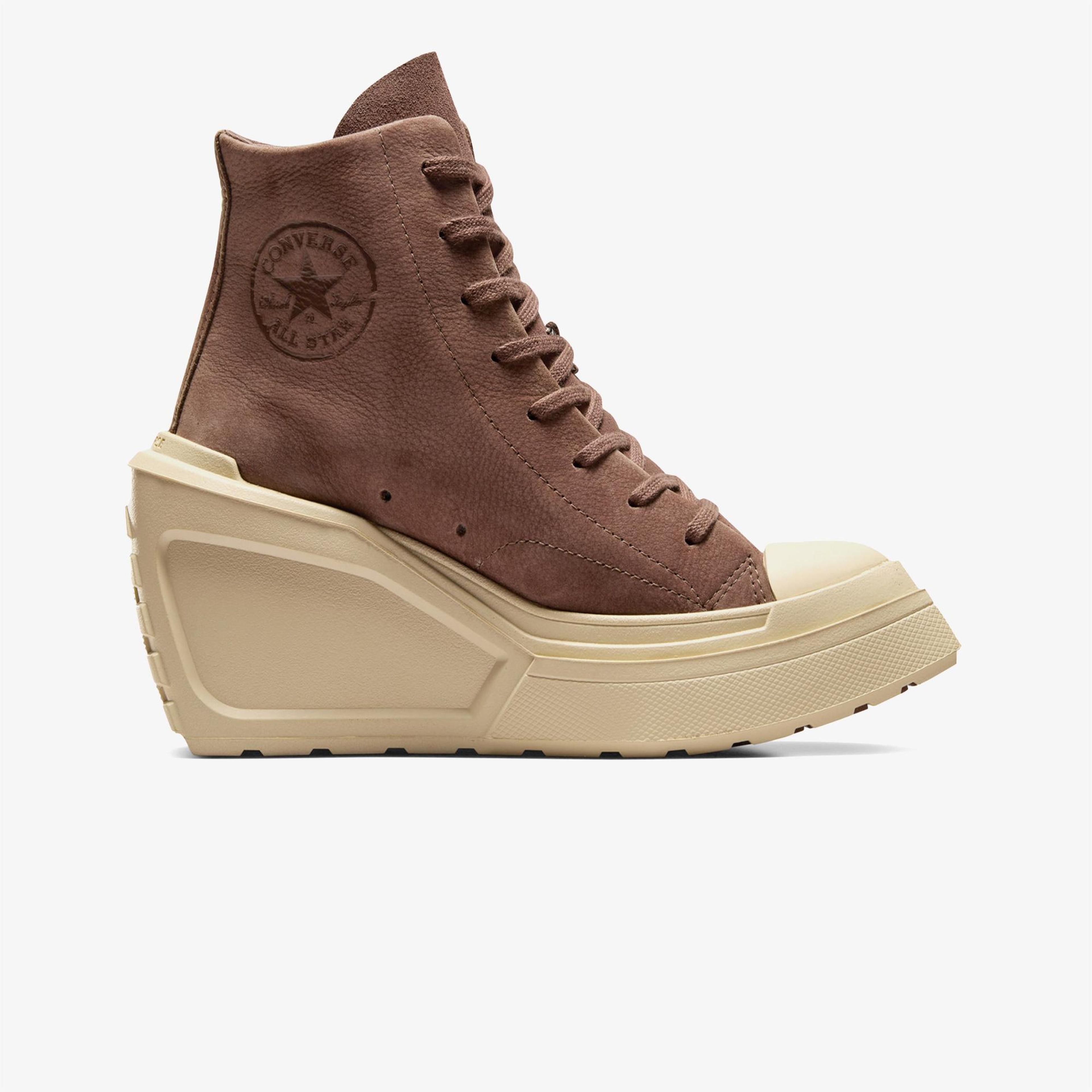 Converse Chuck 70 De Luxe Wedge Kadın Kahverengi Deri Platform Sneaker