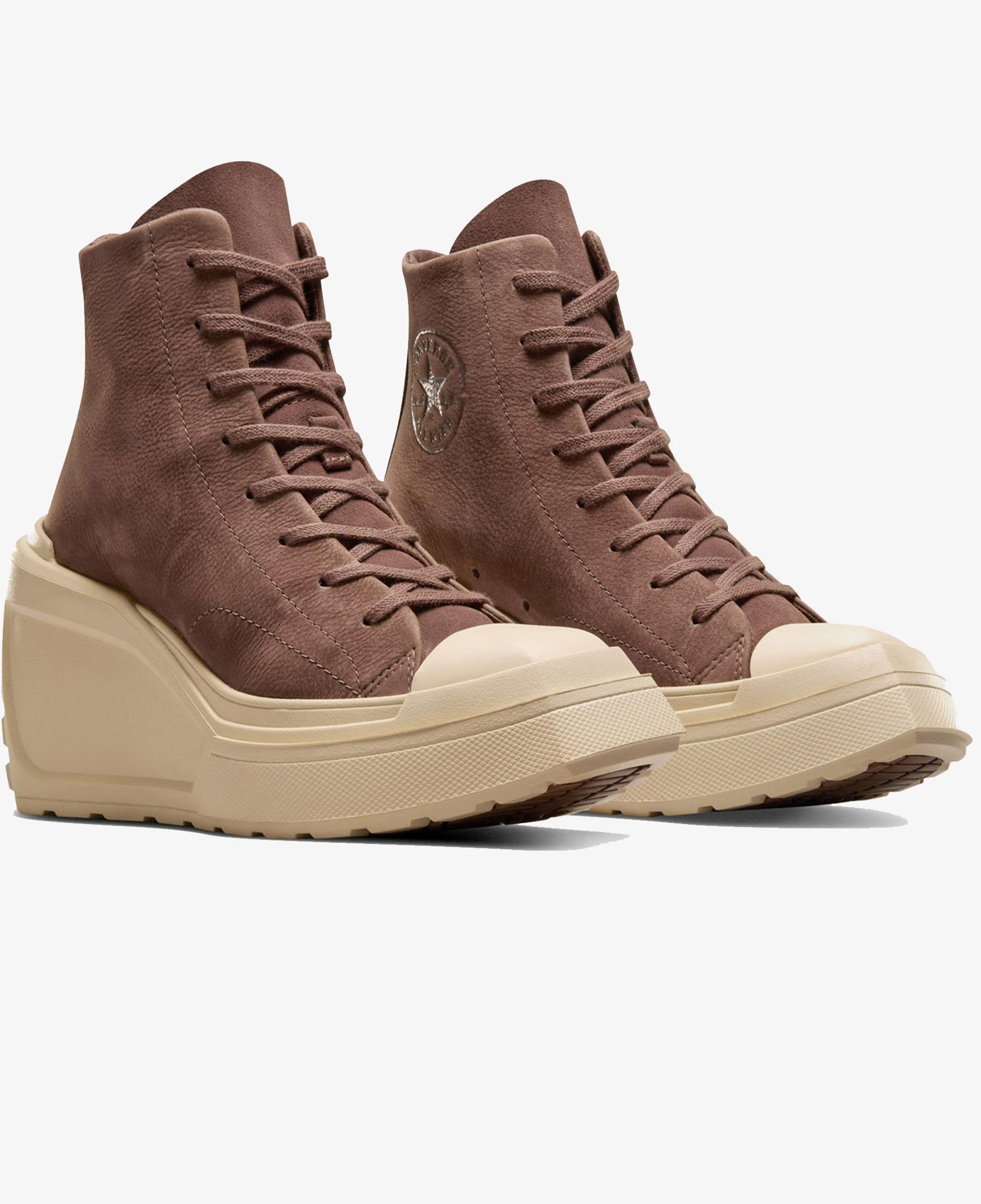 Converse Chuck 70 De Luxe Wedge Kadın Kahverengi Deri Platform Sneaker