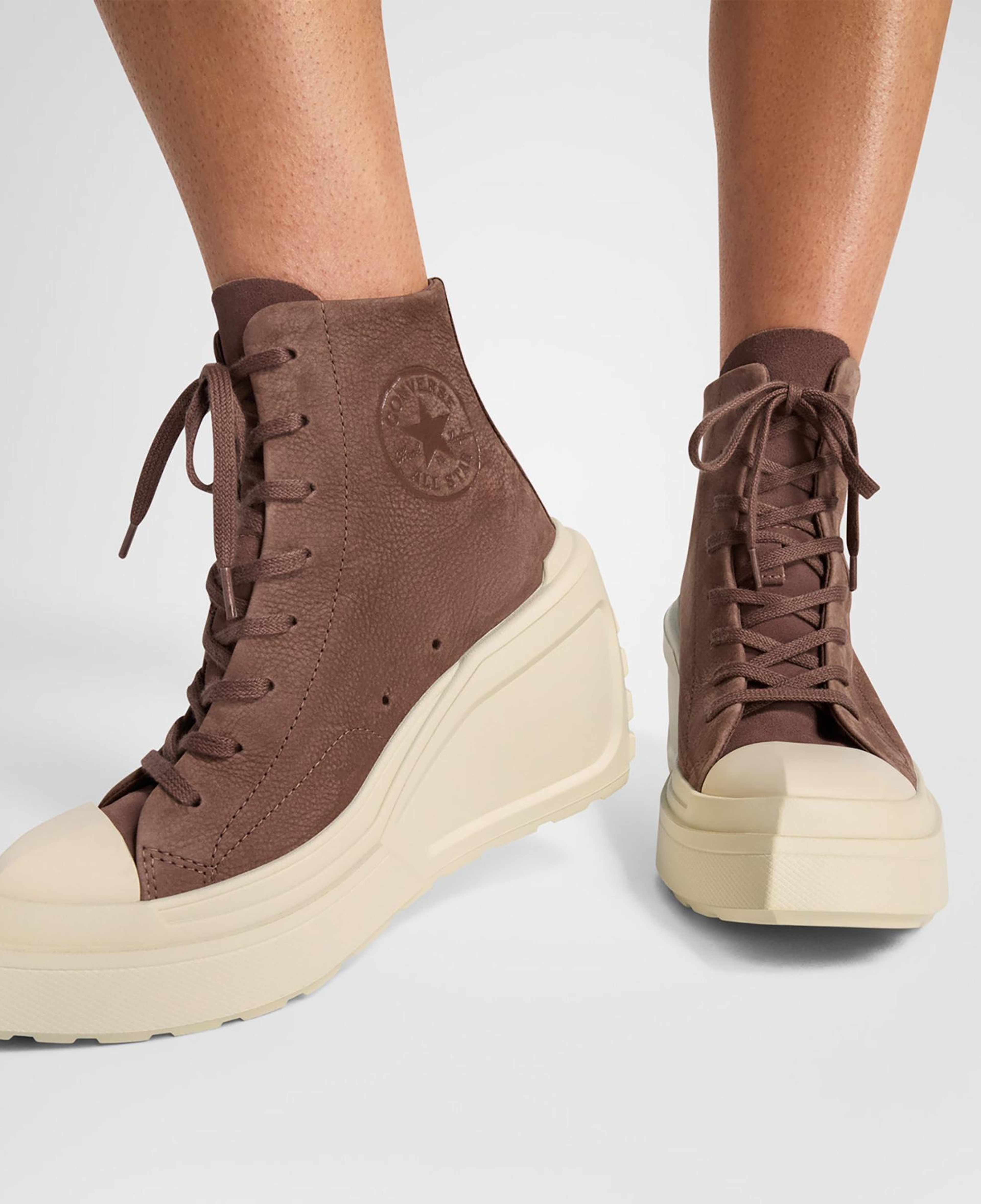 Converse Chuck 70 De Luxe Wedge Kadın Kahverengi Deri Platform Sneaker