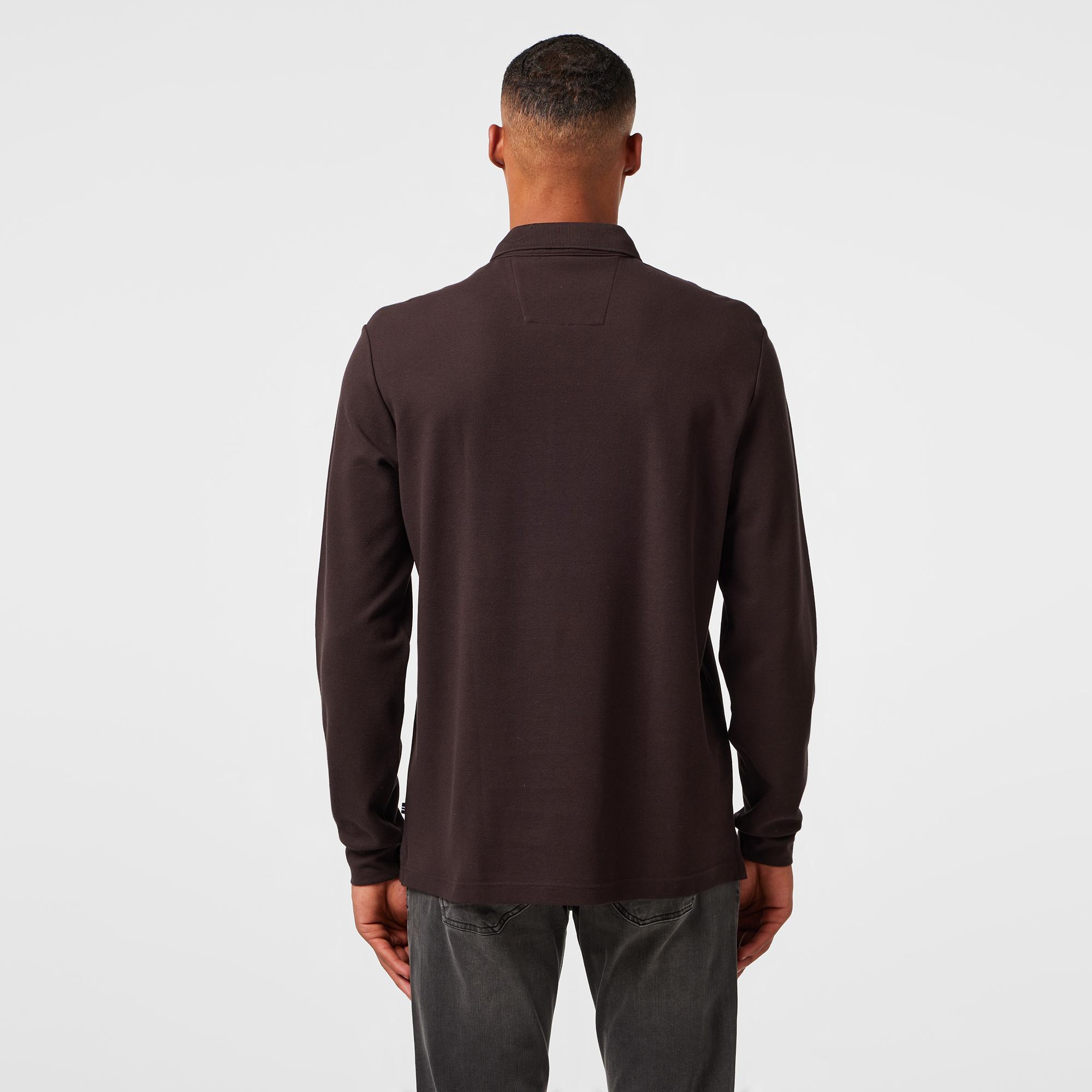 Nautica Erkek Kahverengi Uzun Kollu Polo Yaka T-Shirt