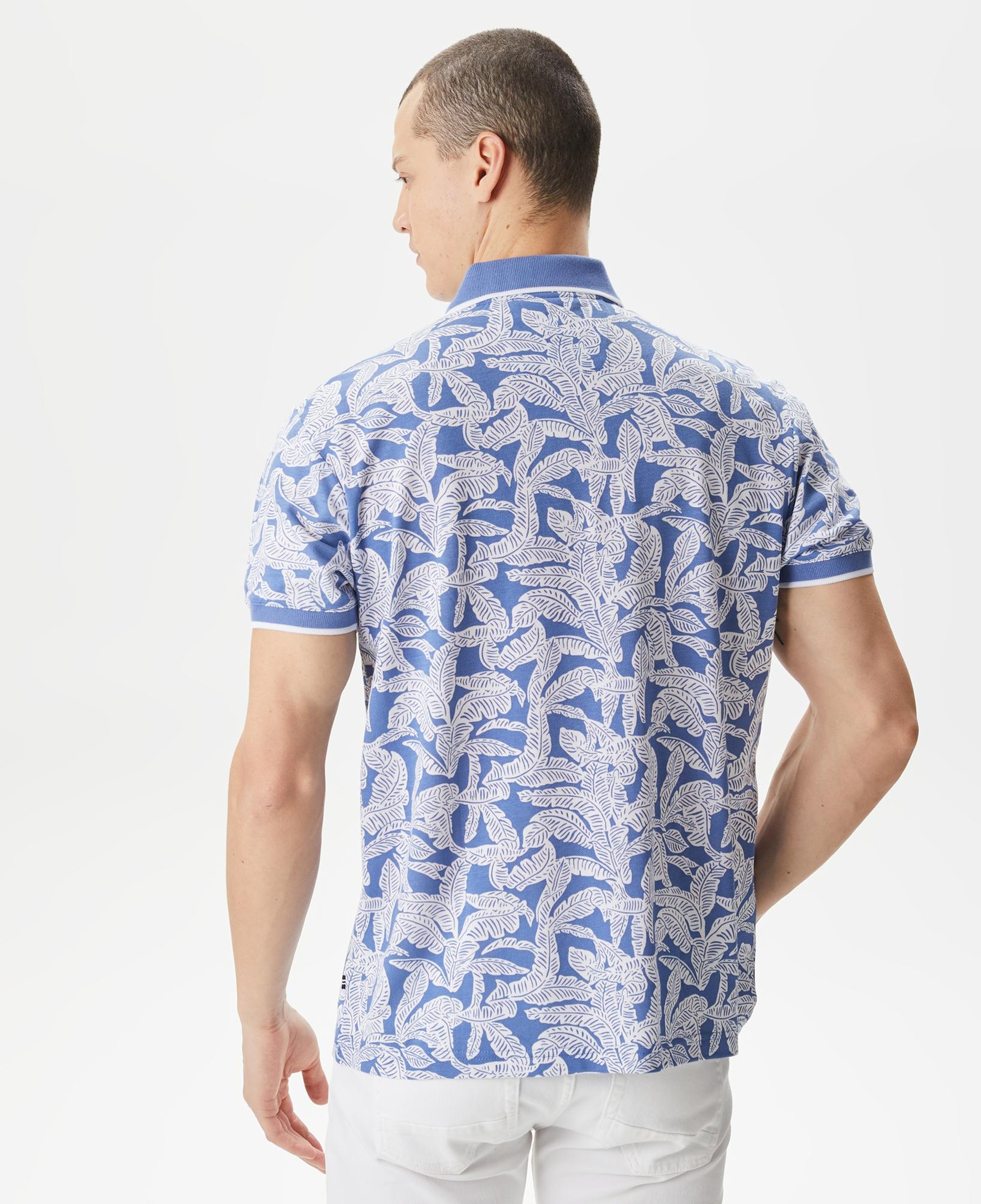 Nautica Erkek Mavi Classic Fit Kısa Kollu Baskılı Polo Yaka T-Shirt