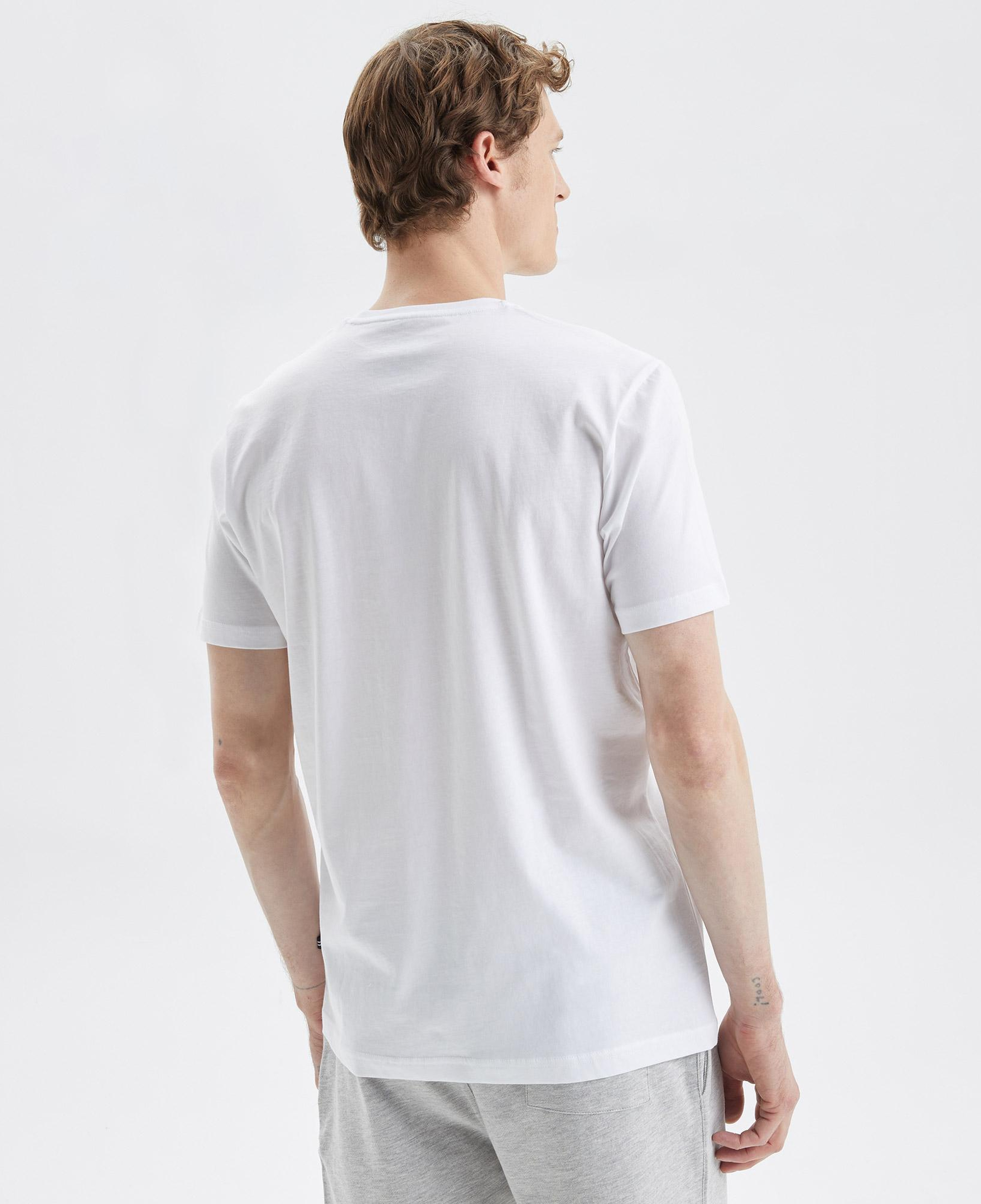 Nautica Erkek Beyaz Standart Fit Desenli T-Shirt