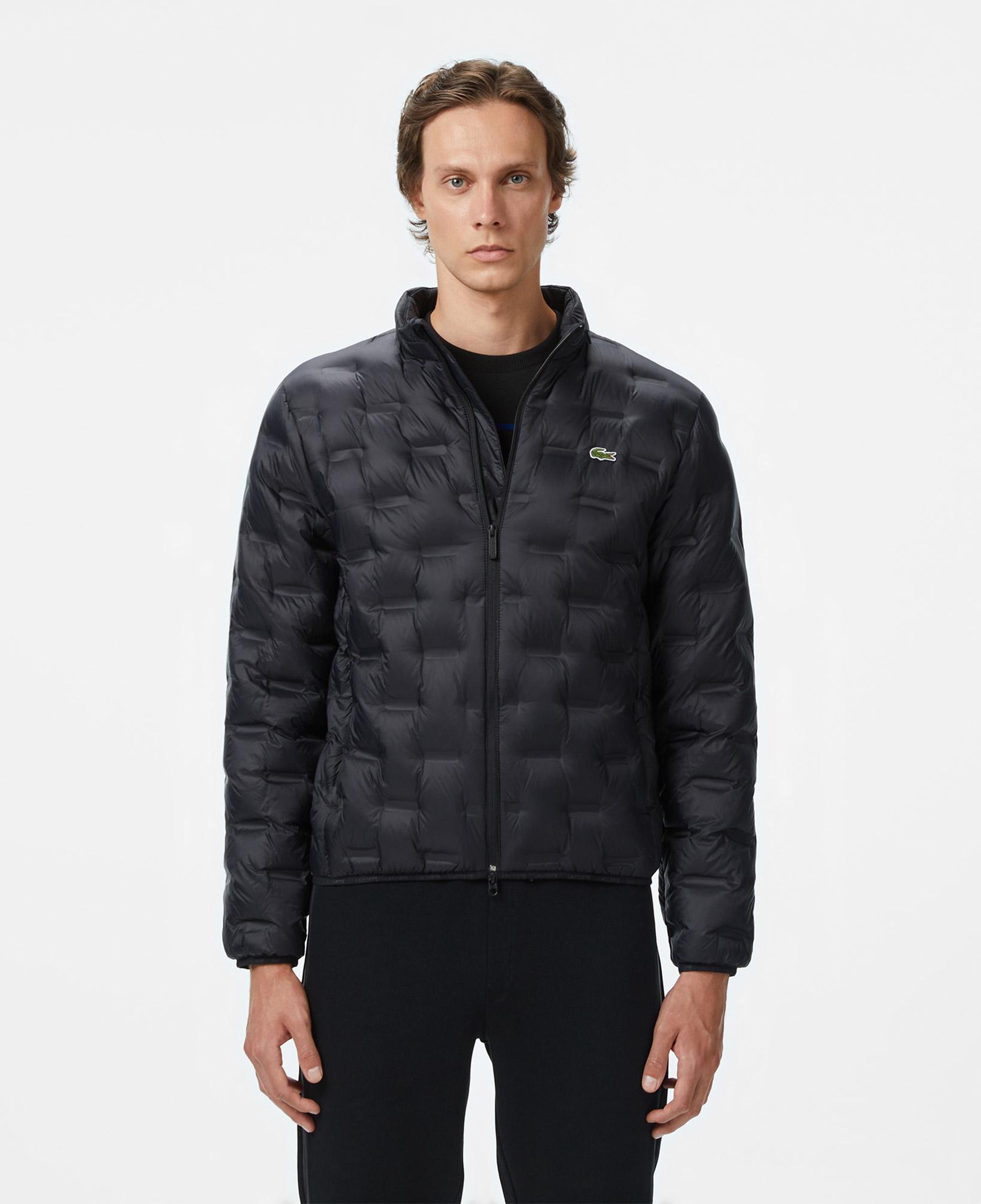 Lacoste Erkek Dik Yaka Kapitone Siyah Mont