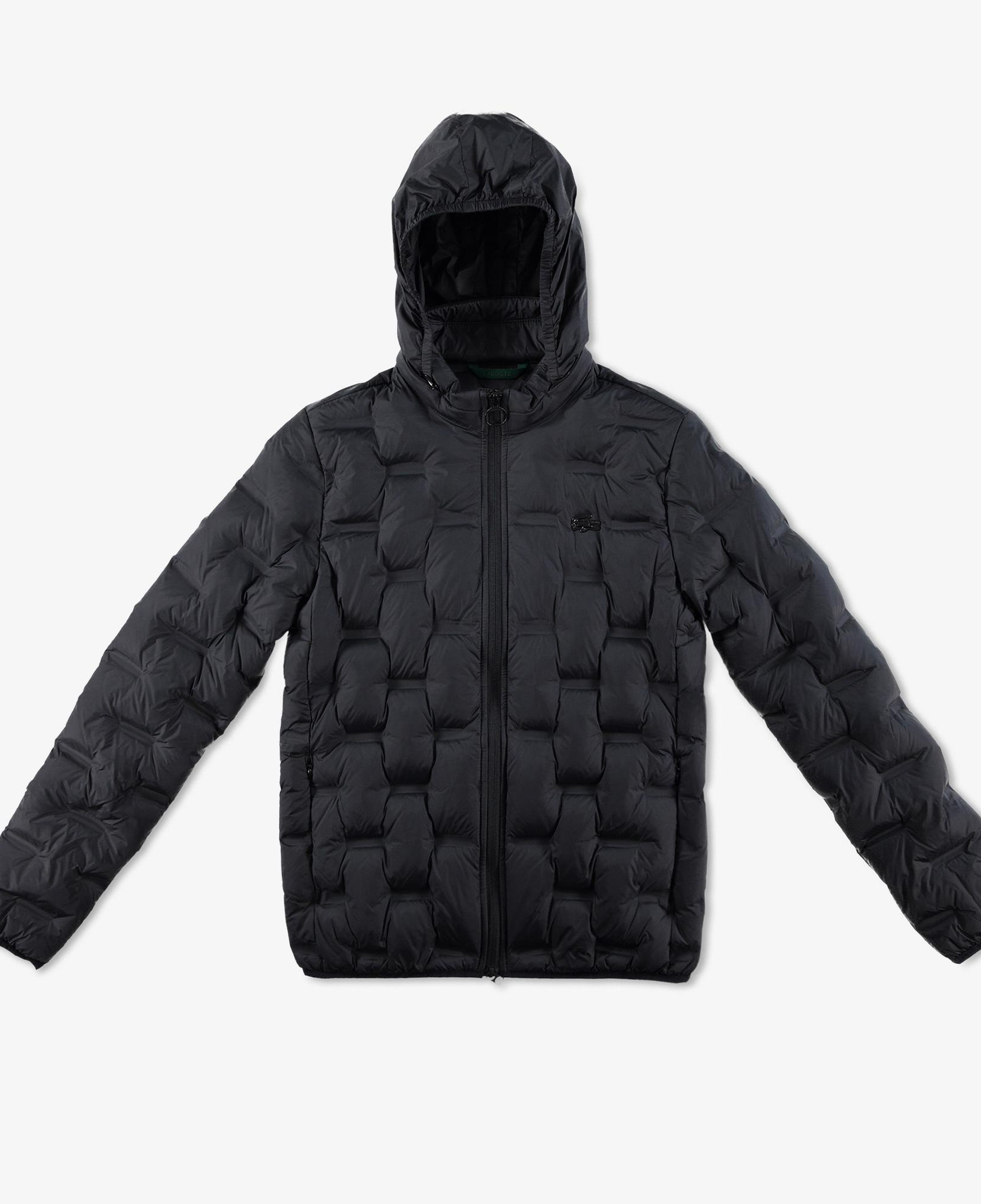 Lacoste Kadın Regular Fit Kapüşonlu Kapitone Siyah Mont