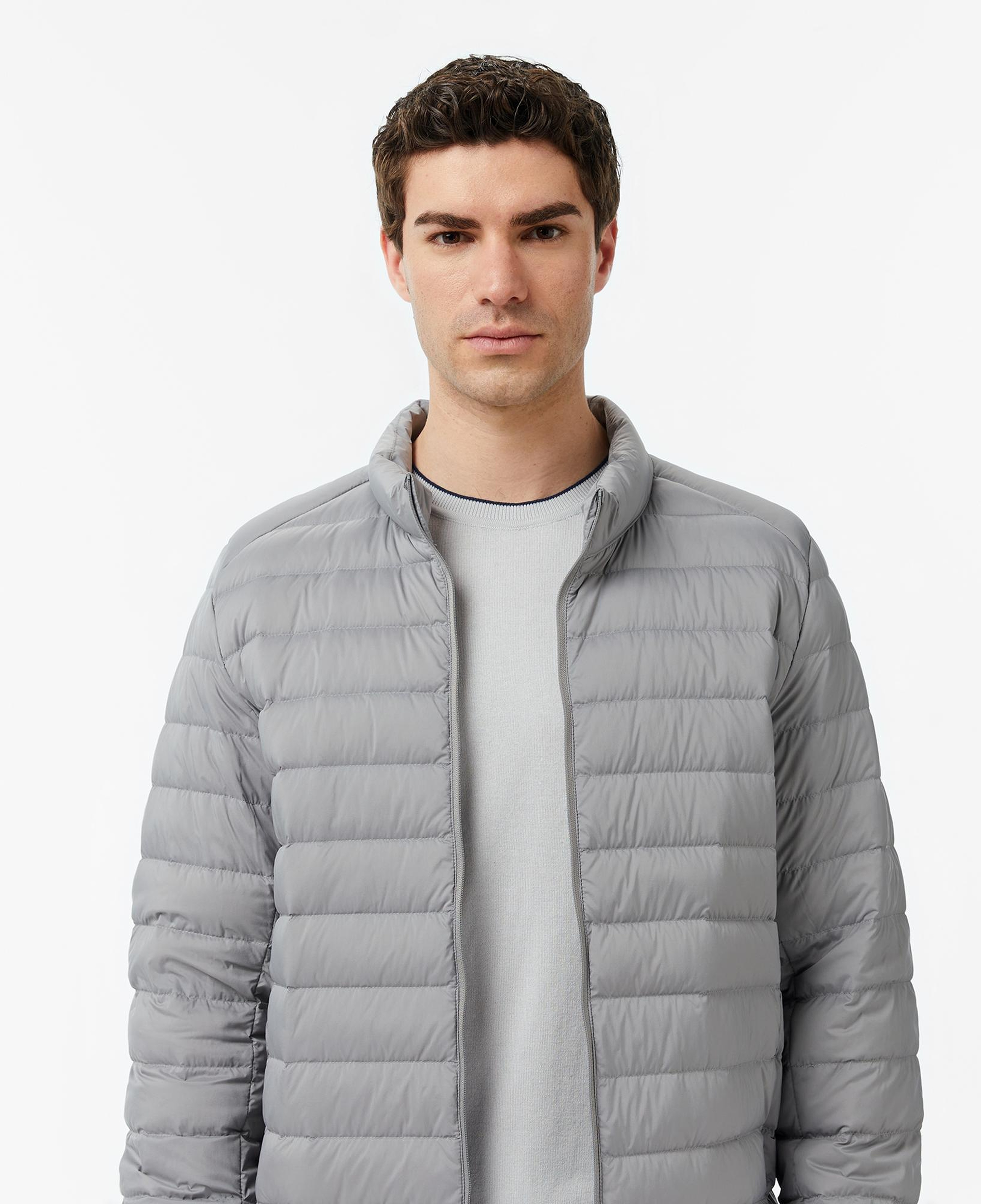 Nautica Erkek Gri Regular Fit Dik Yaka Su İtici Kaz Tüyü Mont