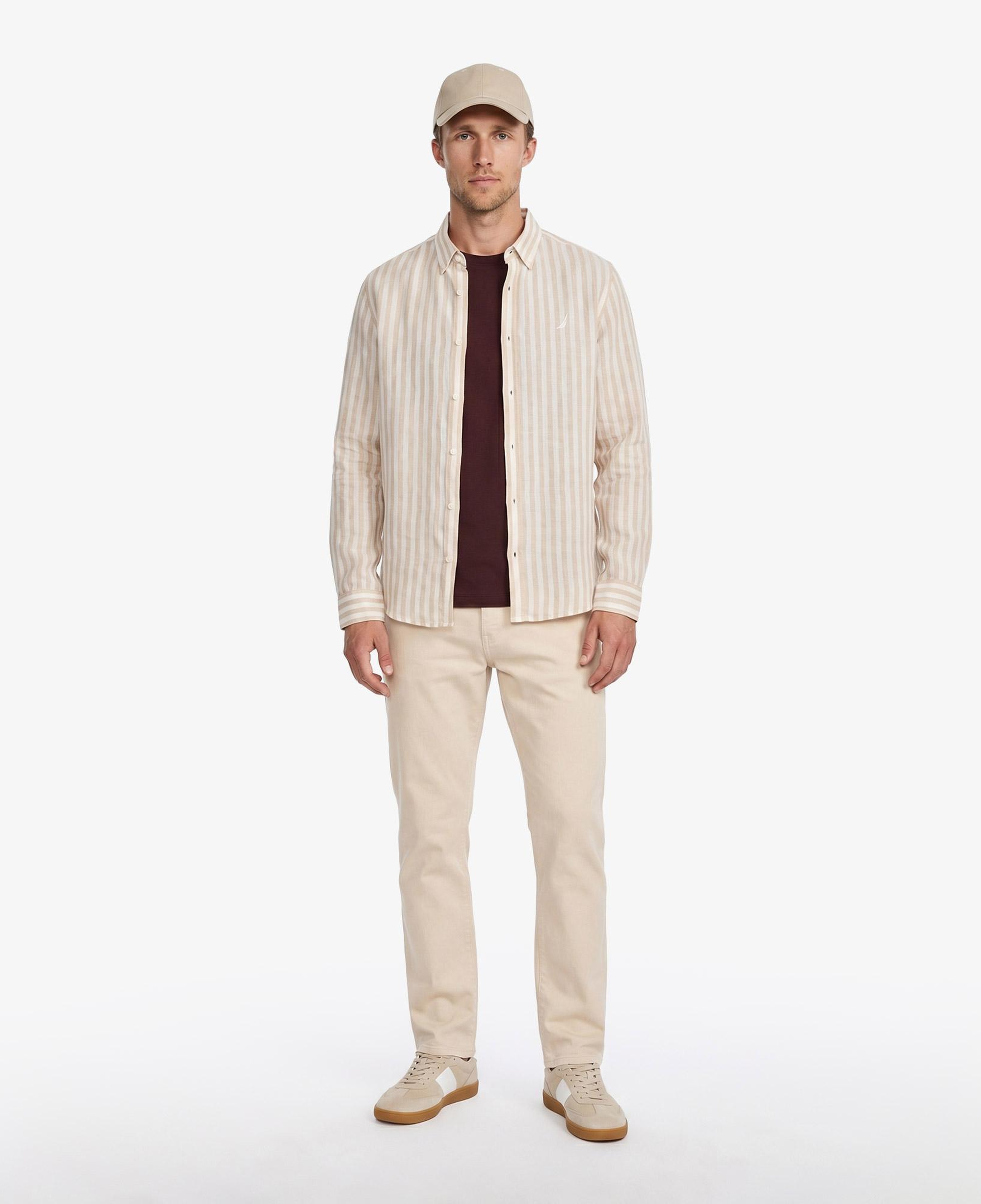 Nautica Erkek Krem Tapered Denim Pantolon