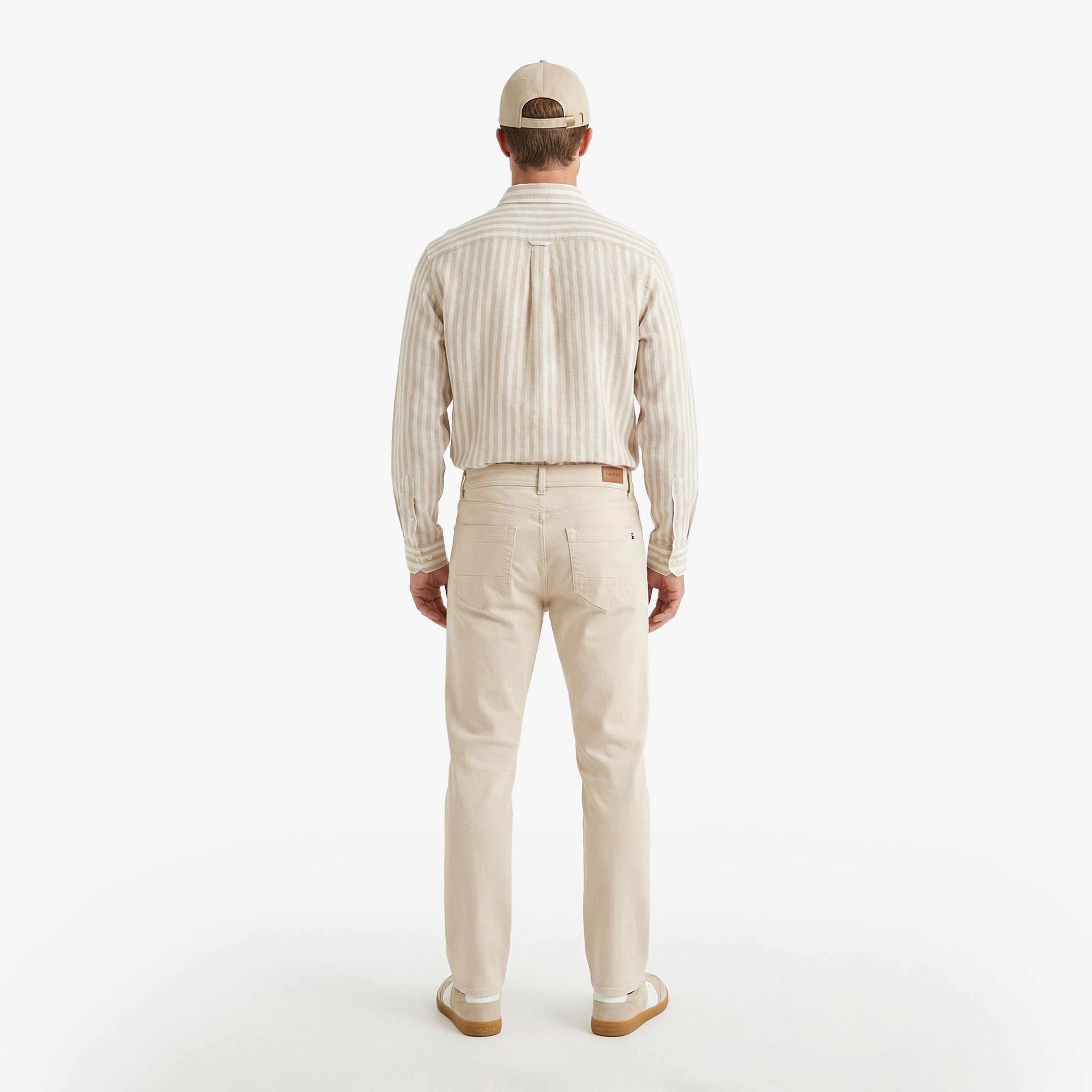Nautica Erkek Krem Tapered Denim Pantolon