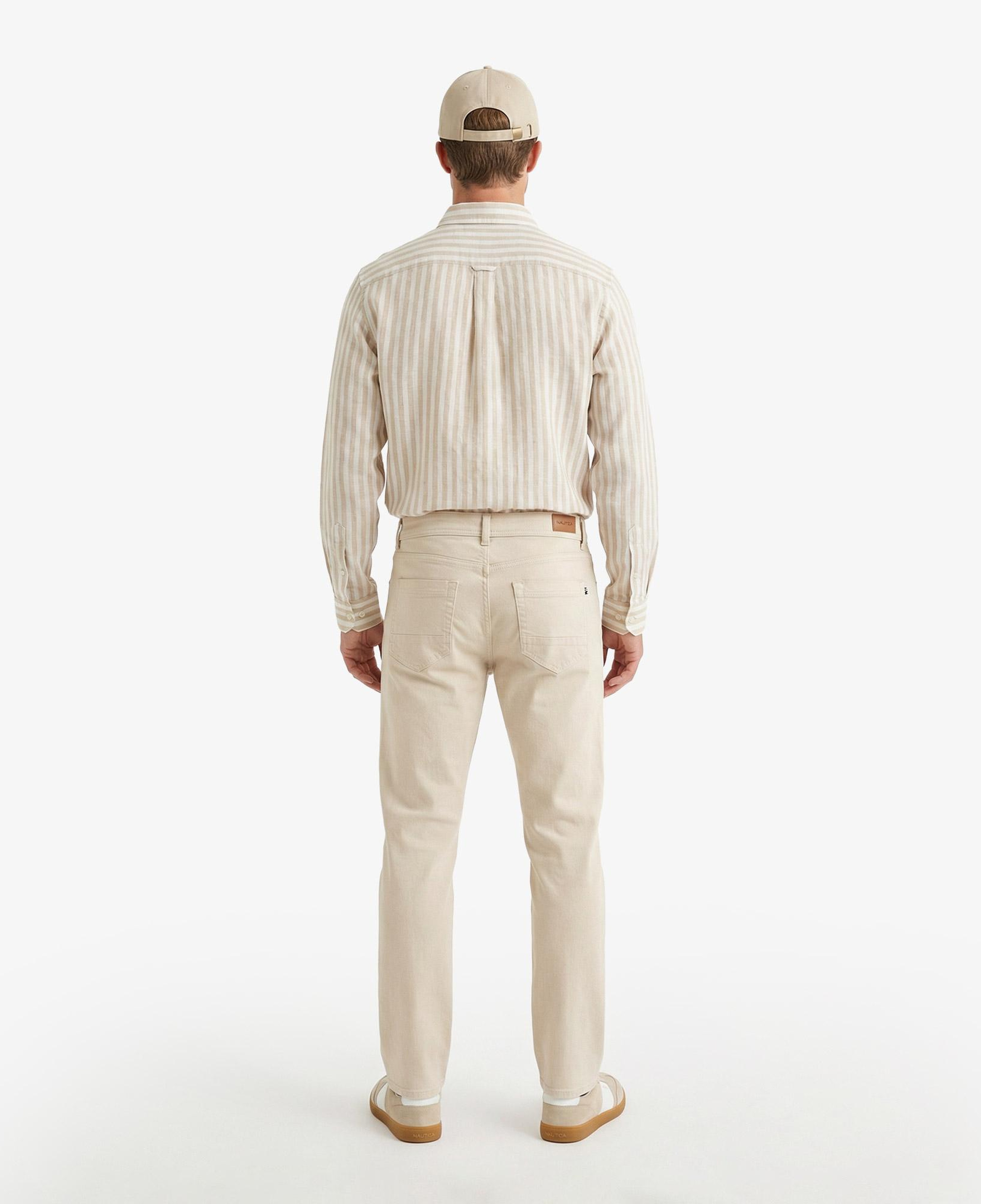 Nautica Erkek Krem Tapered Denim Pantolon