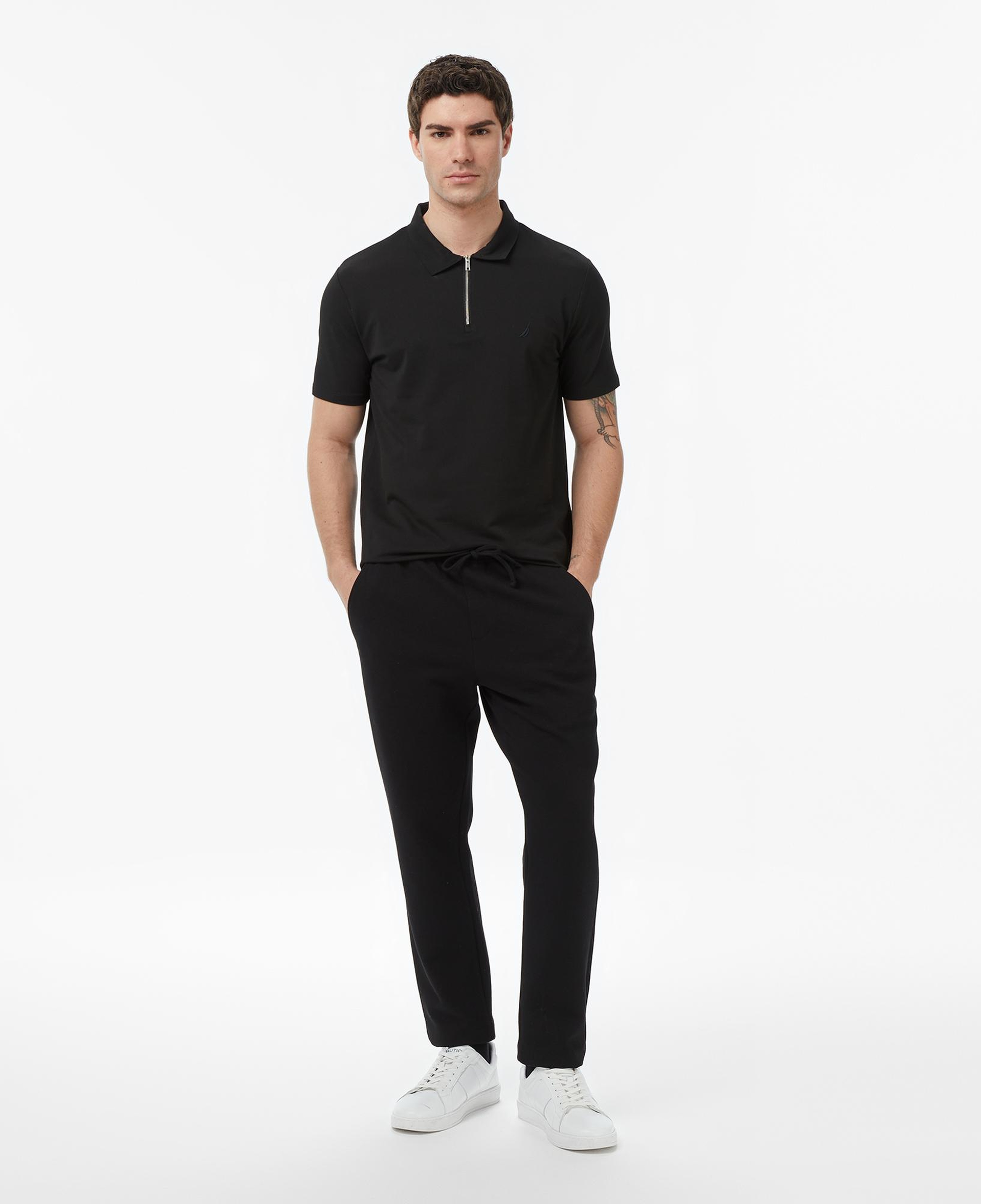 Nautica Erkek Siyah Regular Fit Polo Yaka T-Shirt
