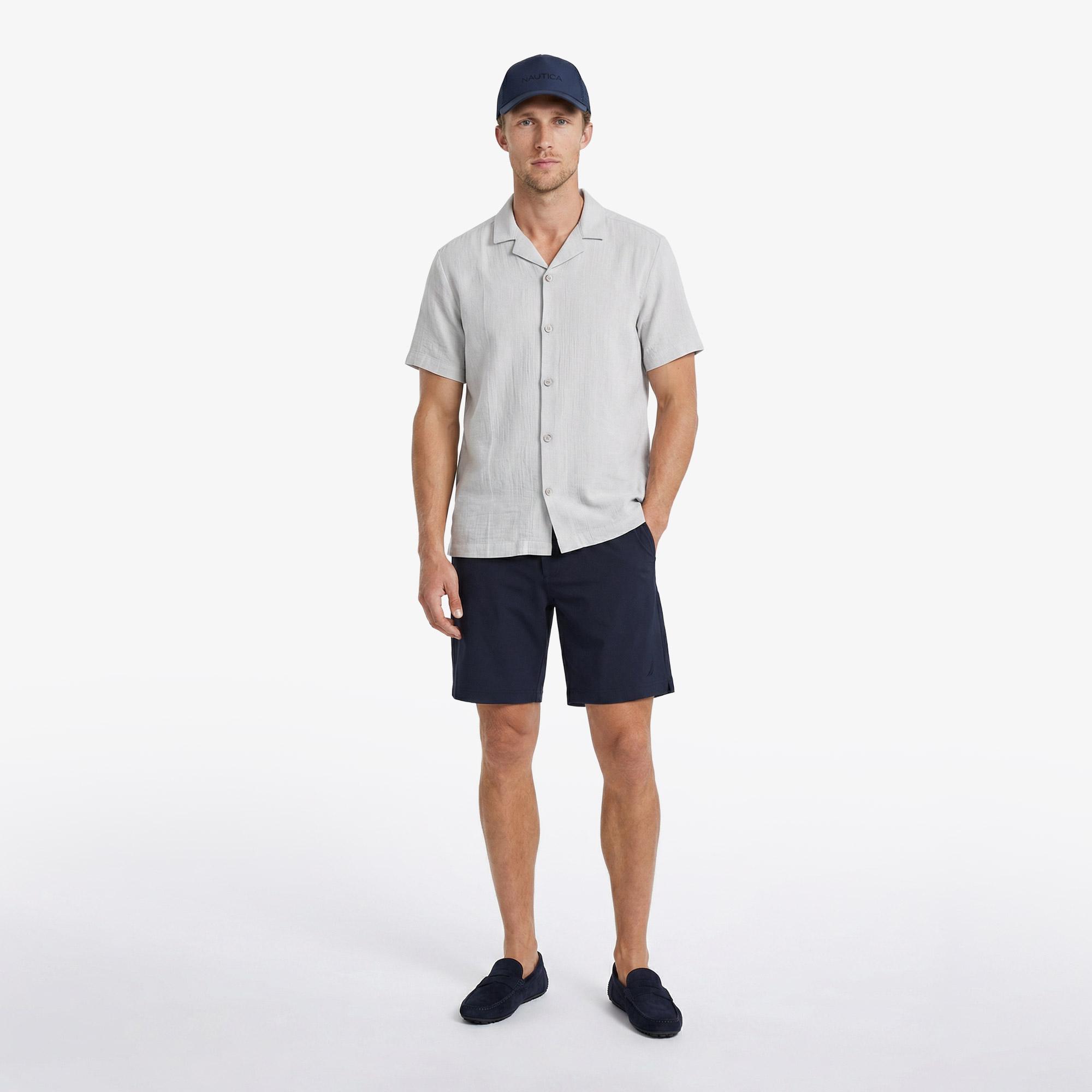 Nautica Erkek Gri Regular Fit Kısa Kollu Gömlek