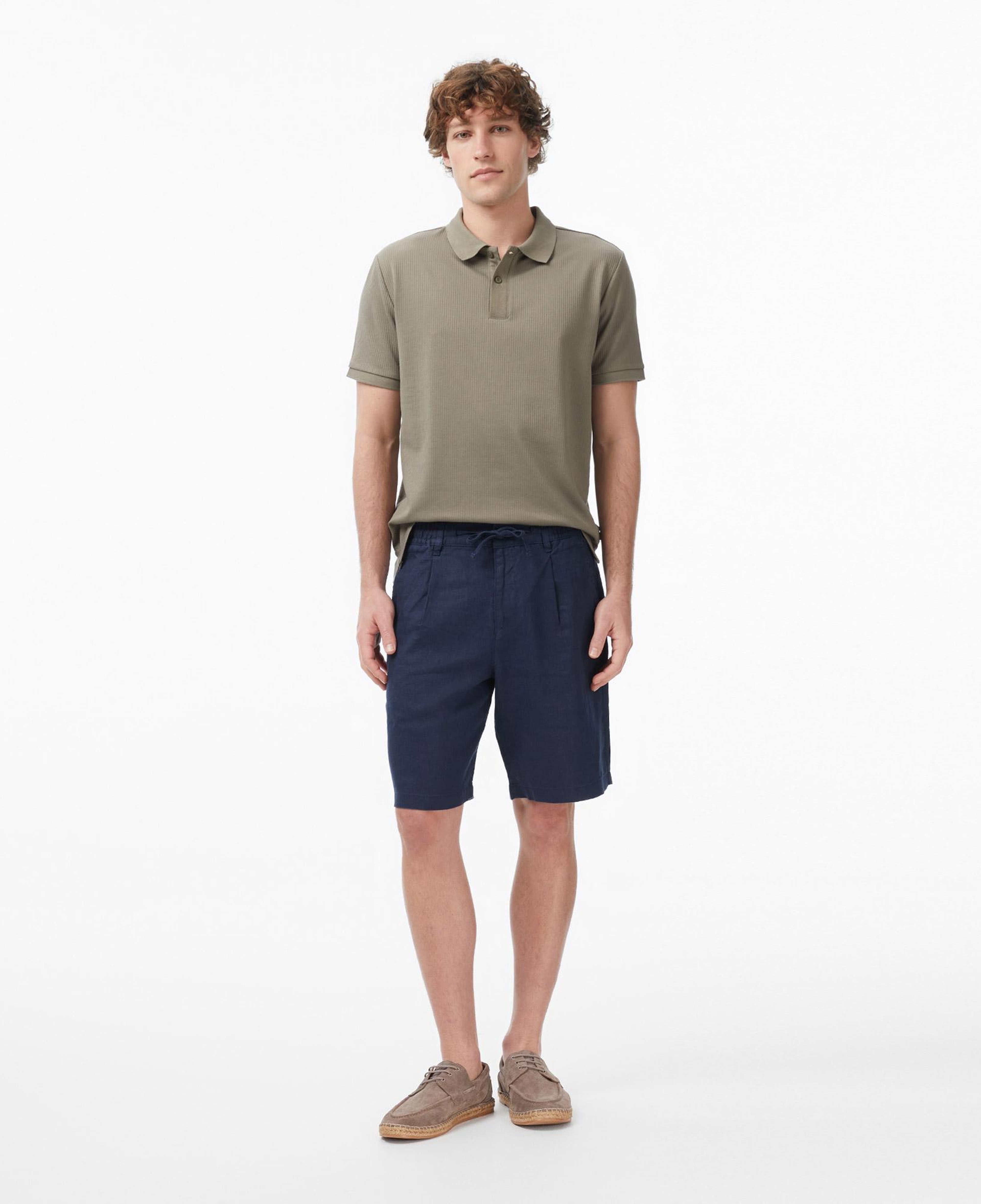 Nautica Erkek Lacivert Regular Fit Keten Şort