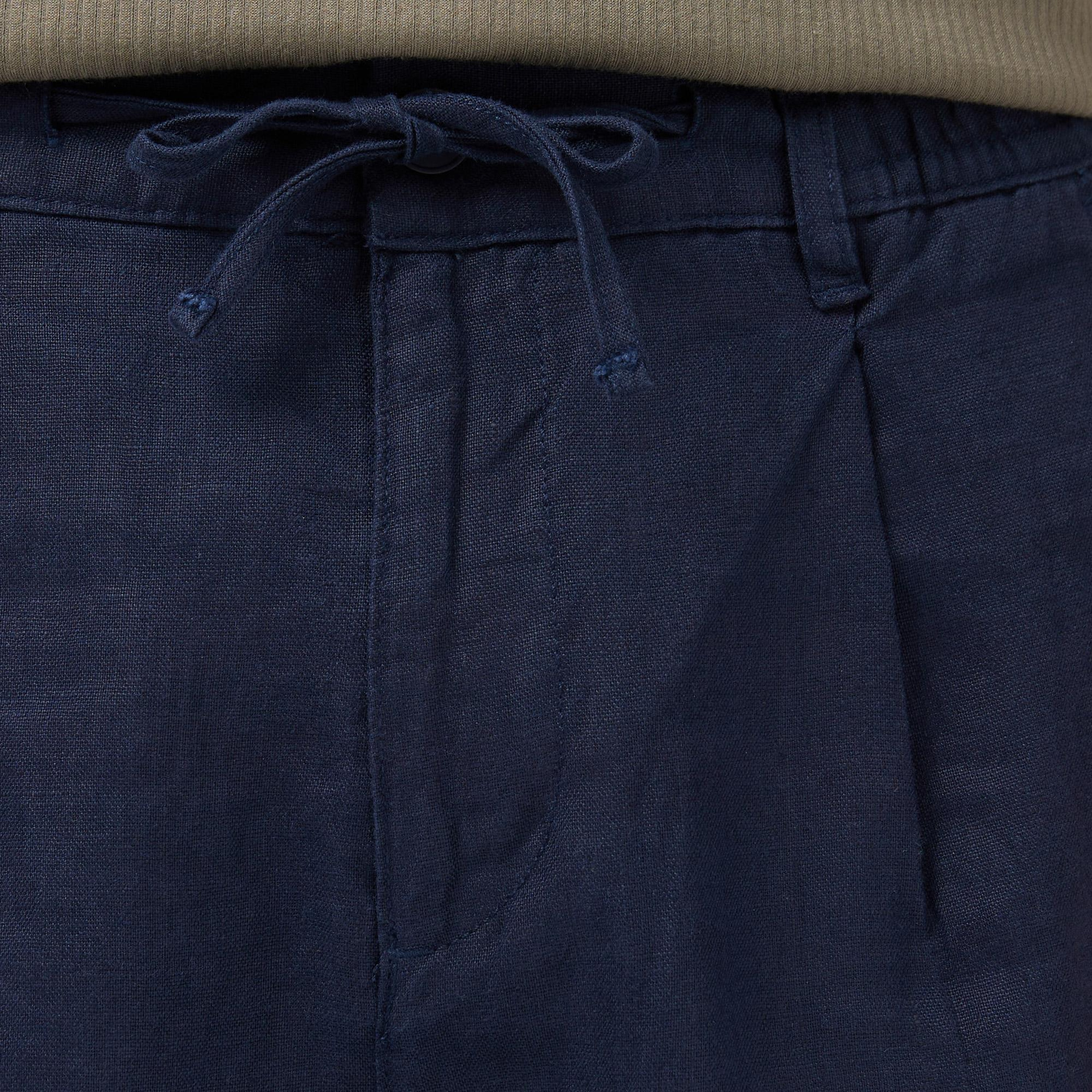 Nautica Erkek Lacivert Regular Fit Keten Şort