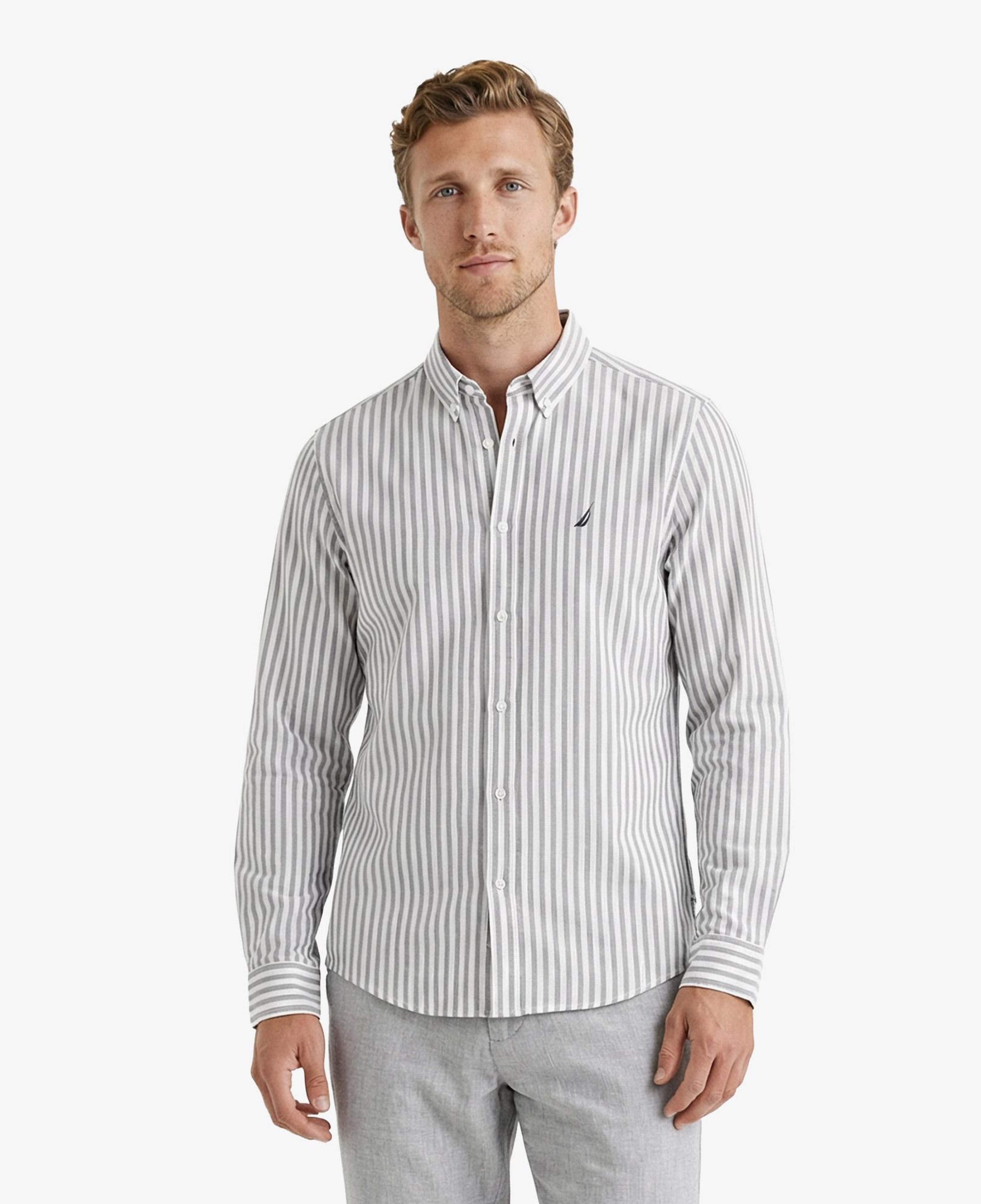 Nautica Erkek Lacivert Regular Fit Çizgili Gömlek