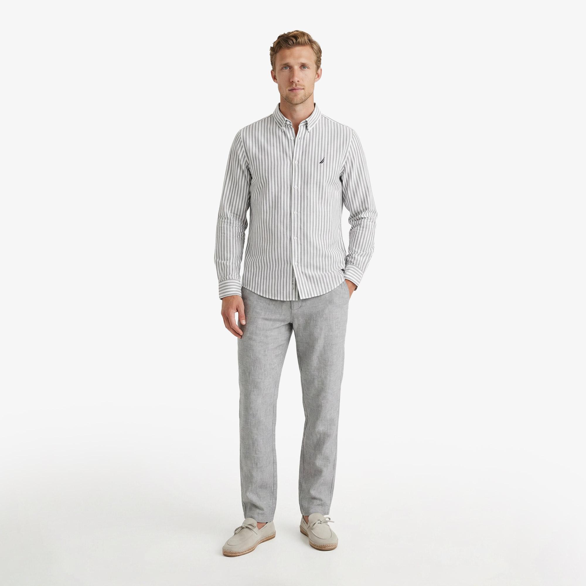 Nautica Erkek Lacivert Regular Fit Çizgili Gömlek