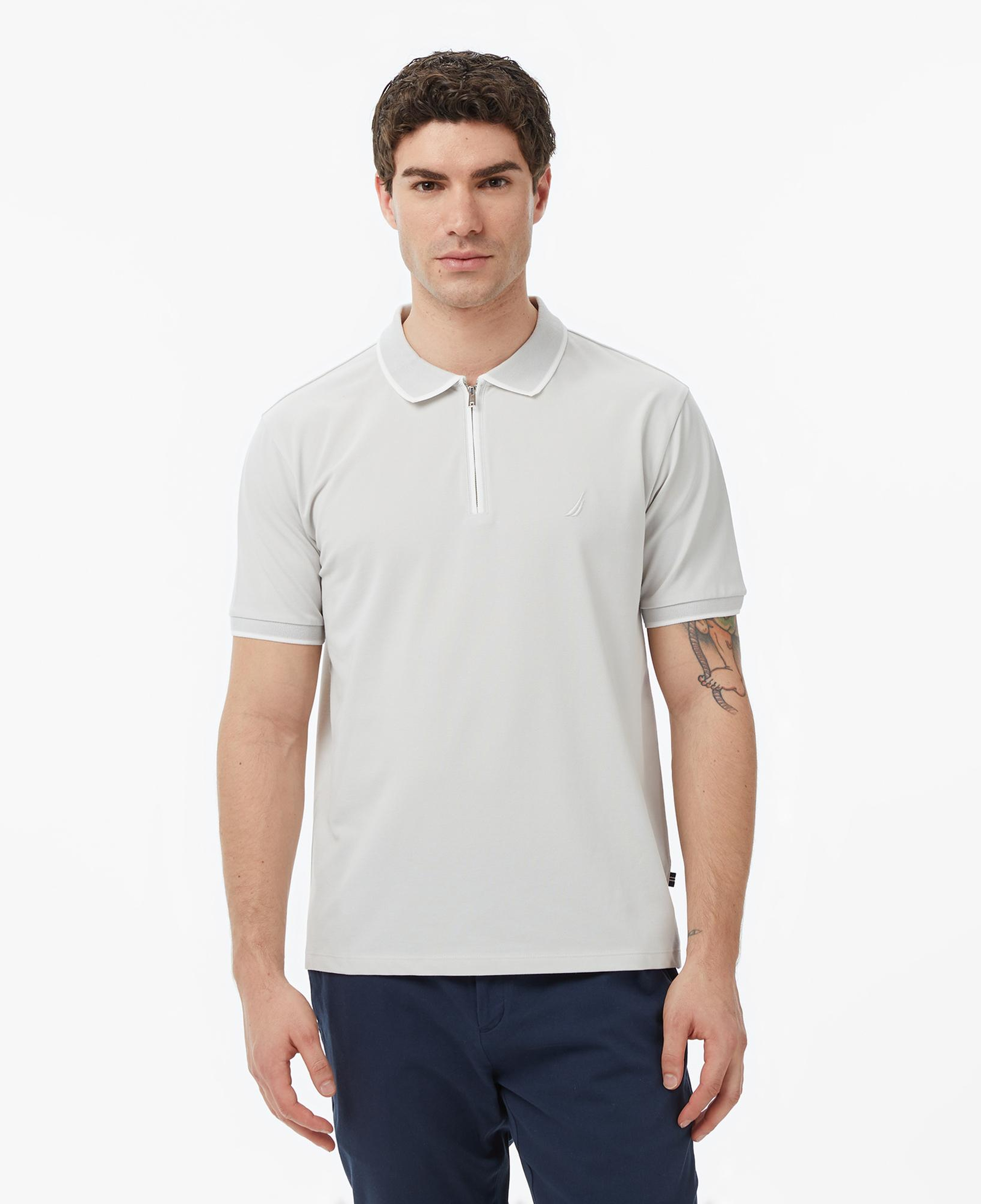 Nautica Erkek Gri Regular Fit Polo Yaka T-Shirt