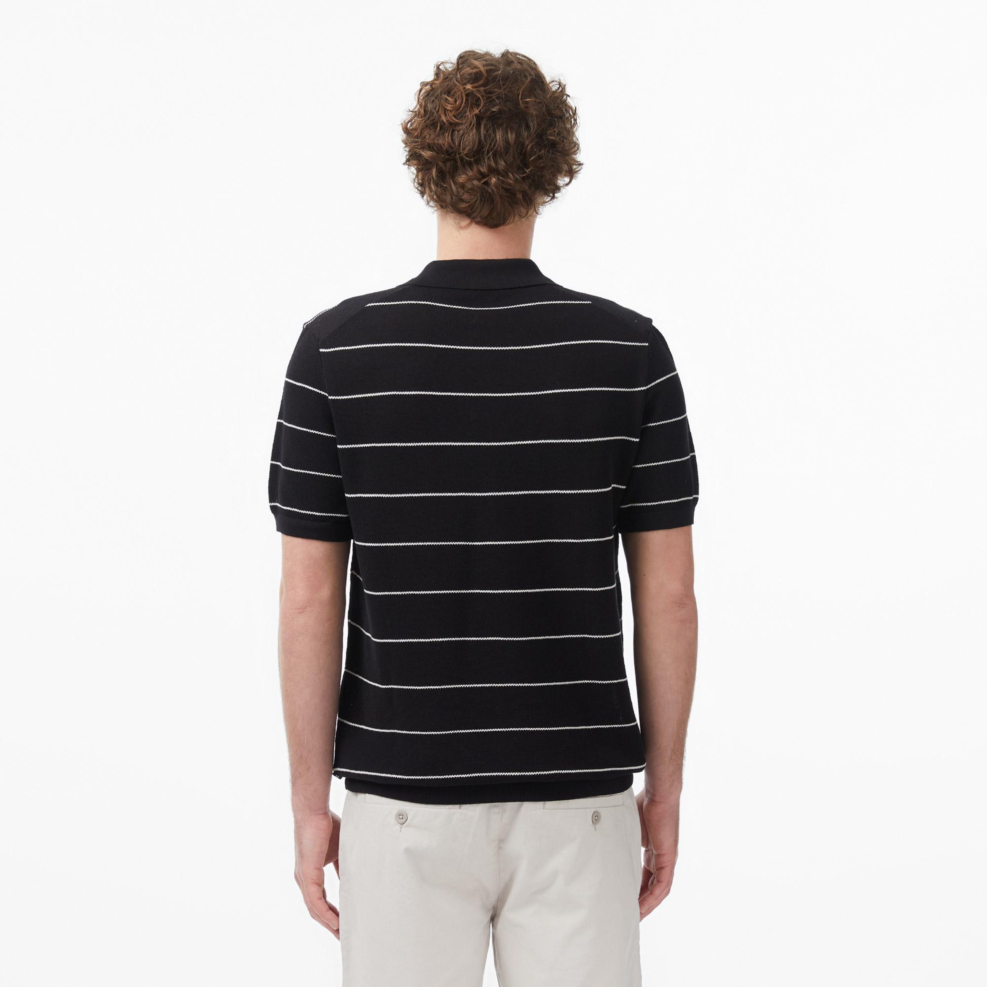 Nautica Erkek Siyah Regular Fit Uzun Kollu Çizgili Triko