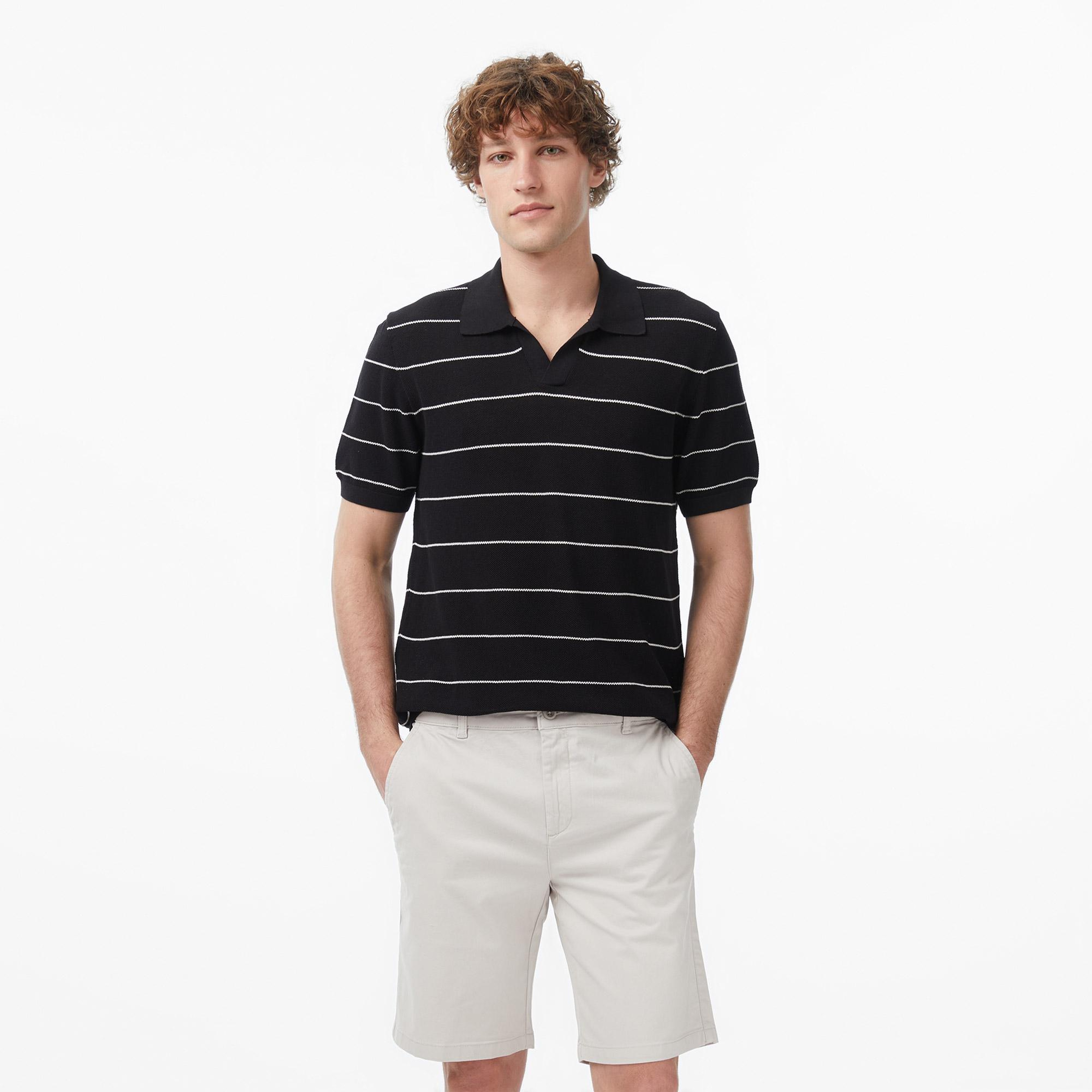 Nautica Erkek Siyah Regular Fit Uzun Kollu Çizgili Triko