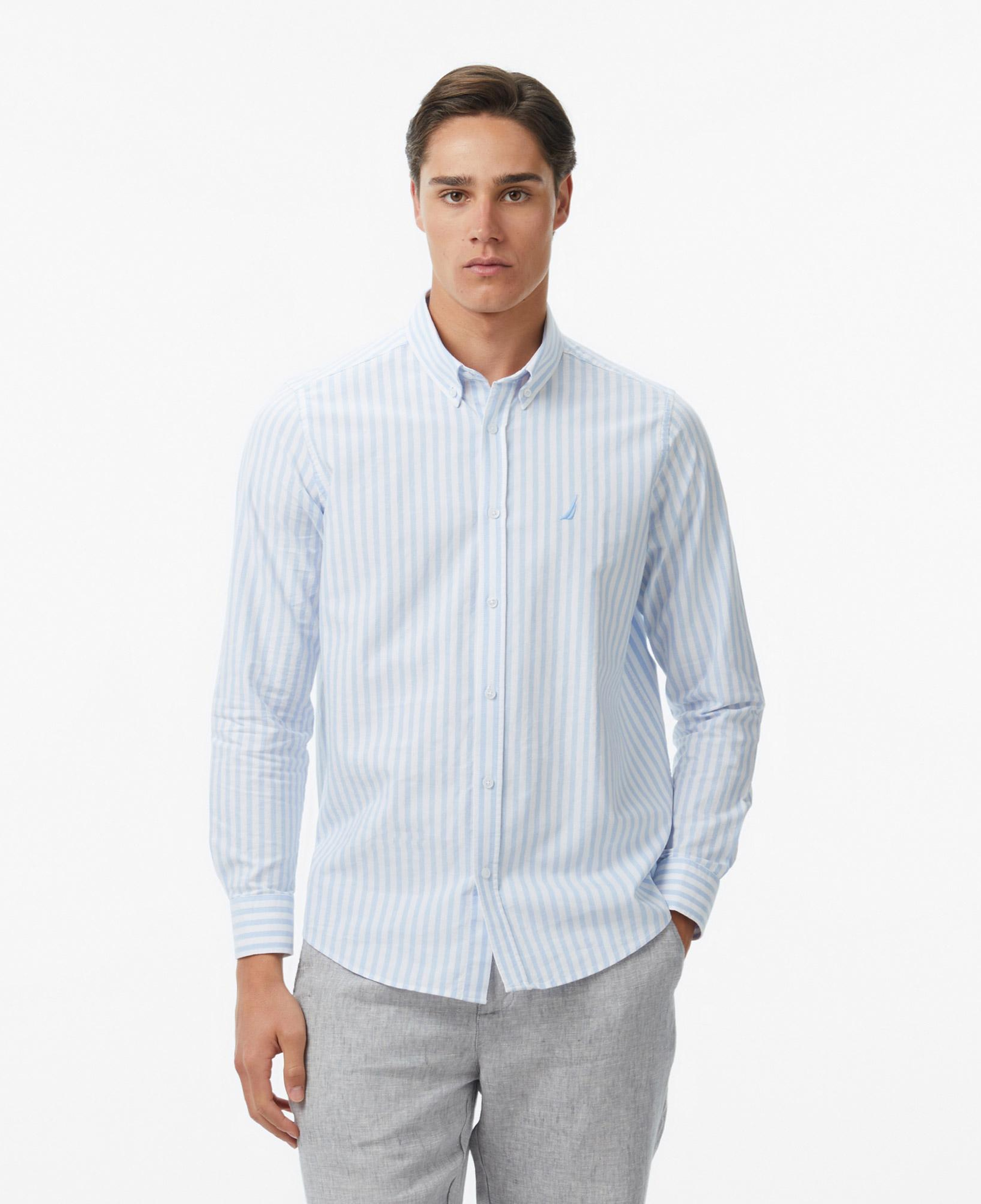 Nautica Erkek Mavi Regular Fit Çizgili Gömlek