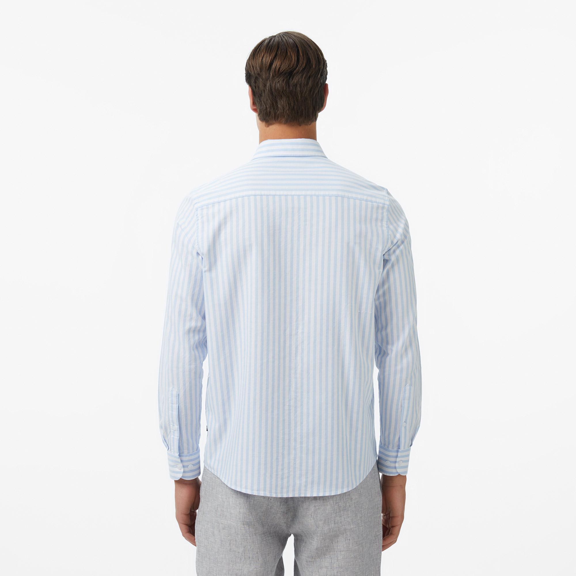 Nautica Erkek Mavi Regular Fit Çizgili Gömlek