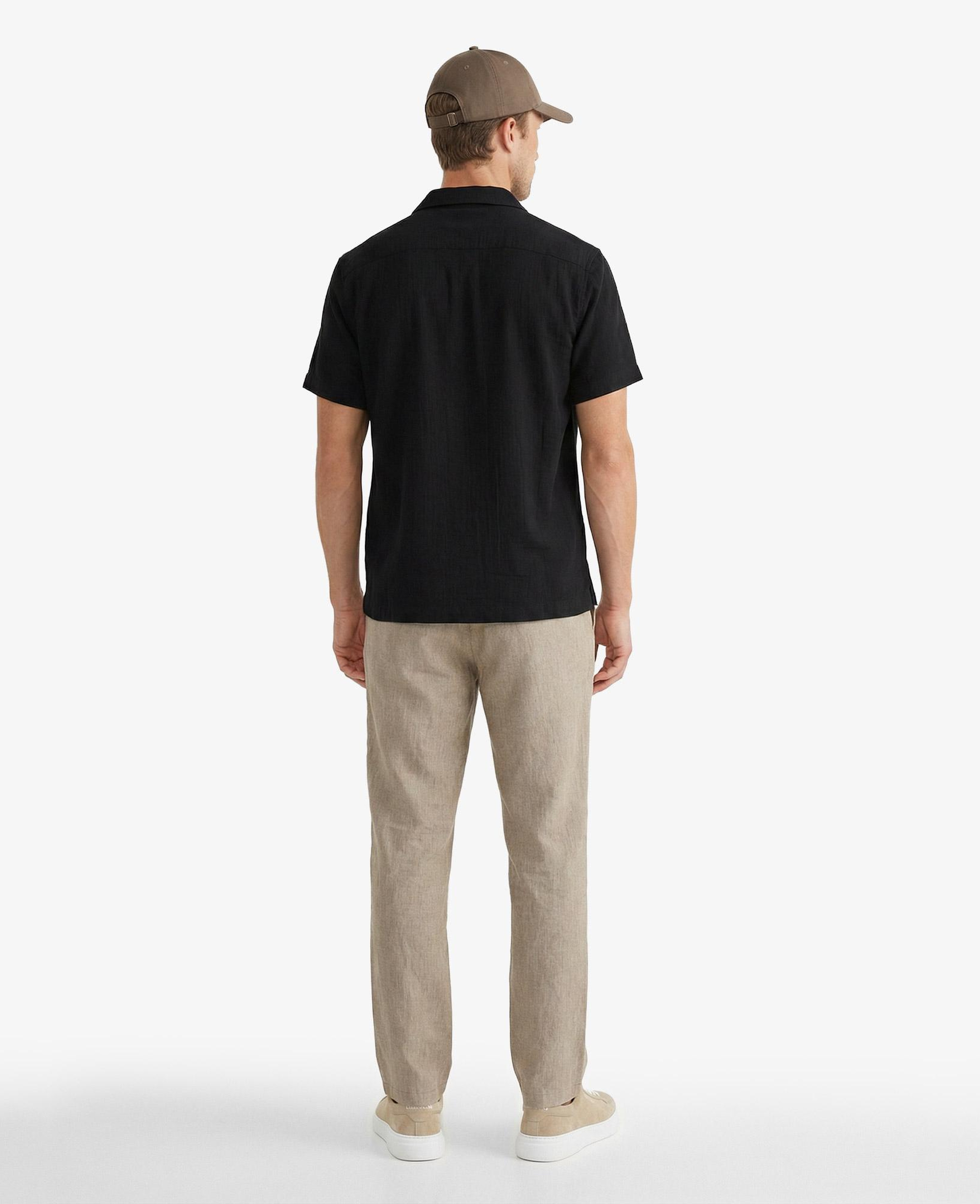 Nautica Erkek Siyah Regular Fit Kısa Kollu Gömlek