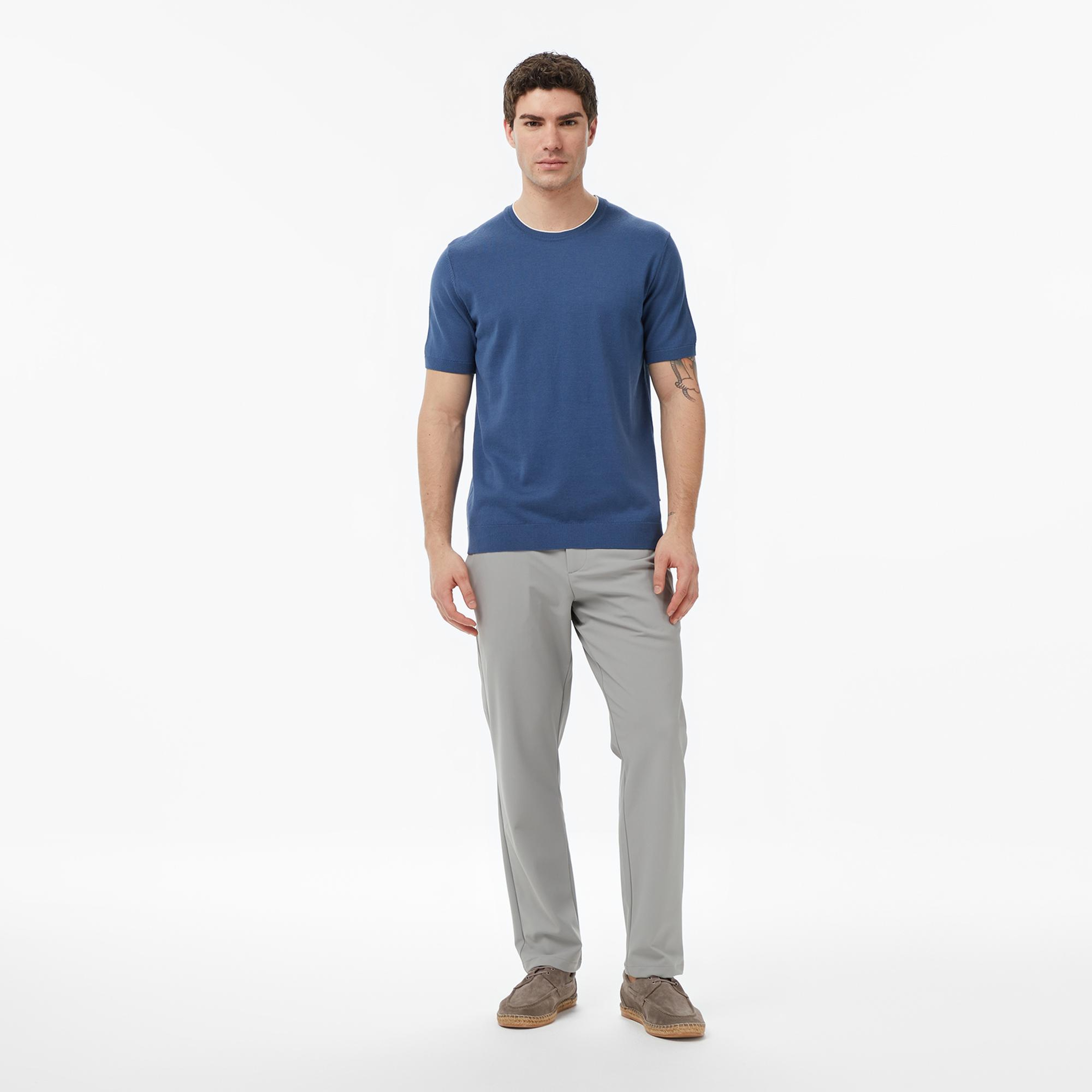 Nautica Erkek Mavi Regular Fit Kısa Kollu Triko