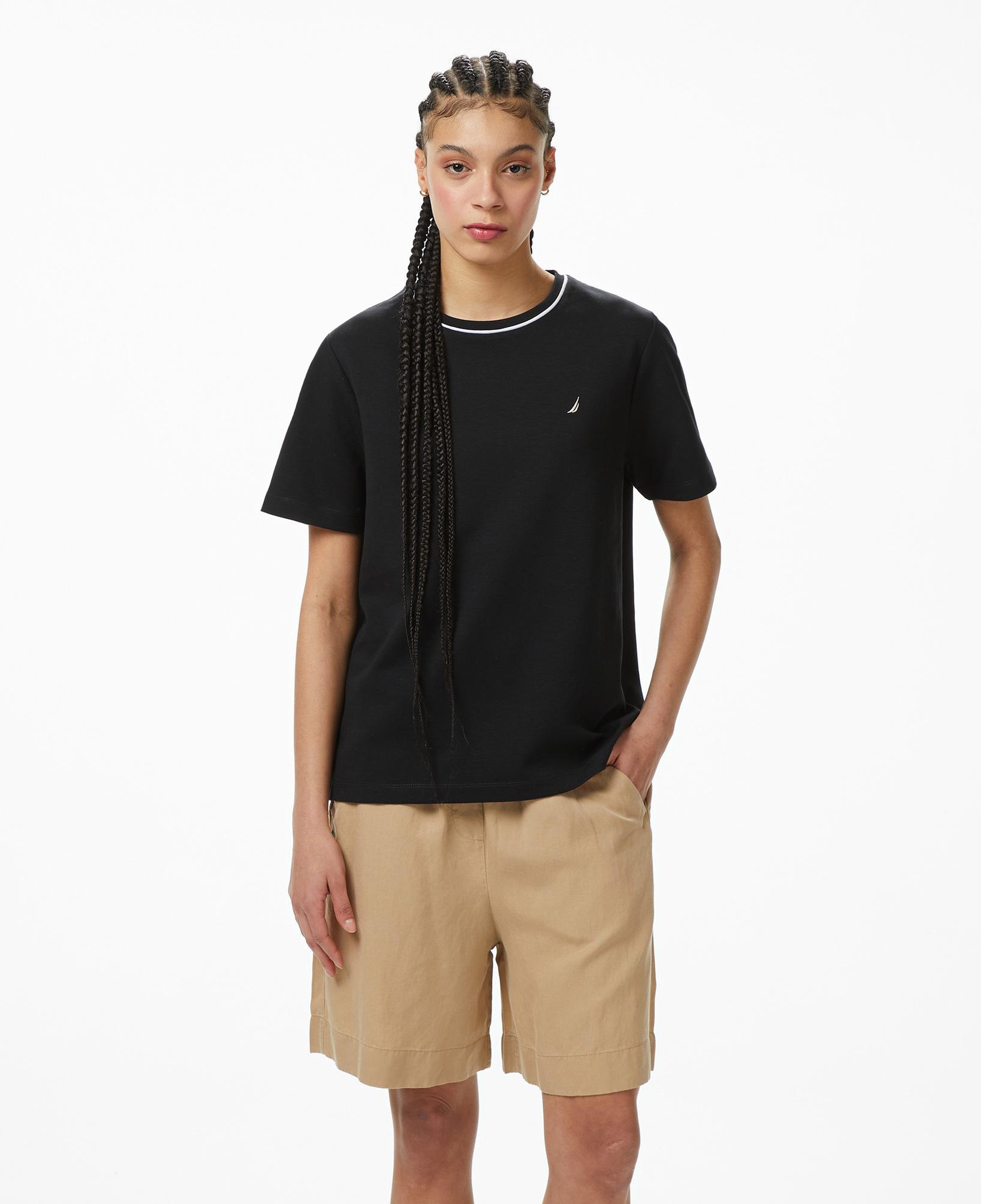 Nautica Kadın Siyah Regular Fit T-Shirt