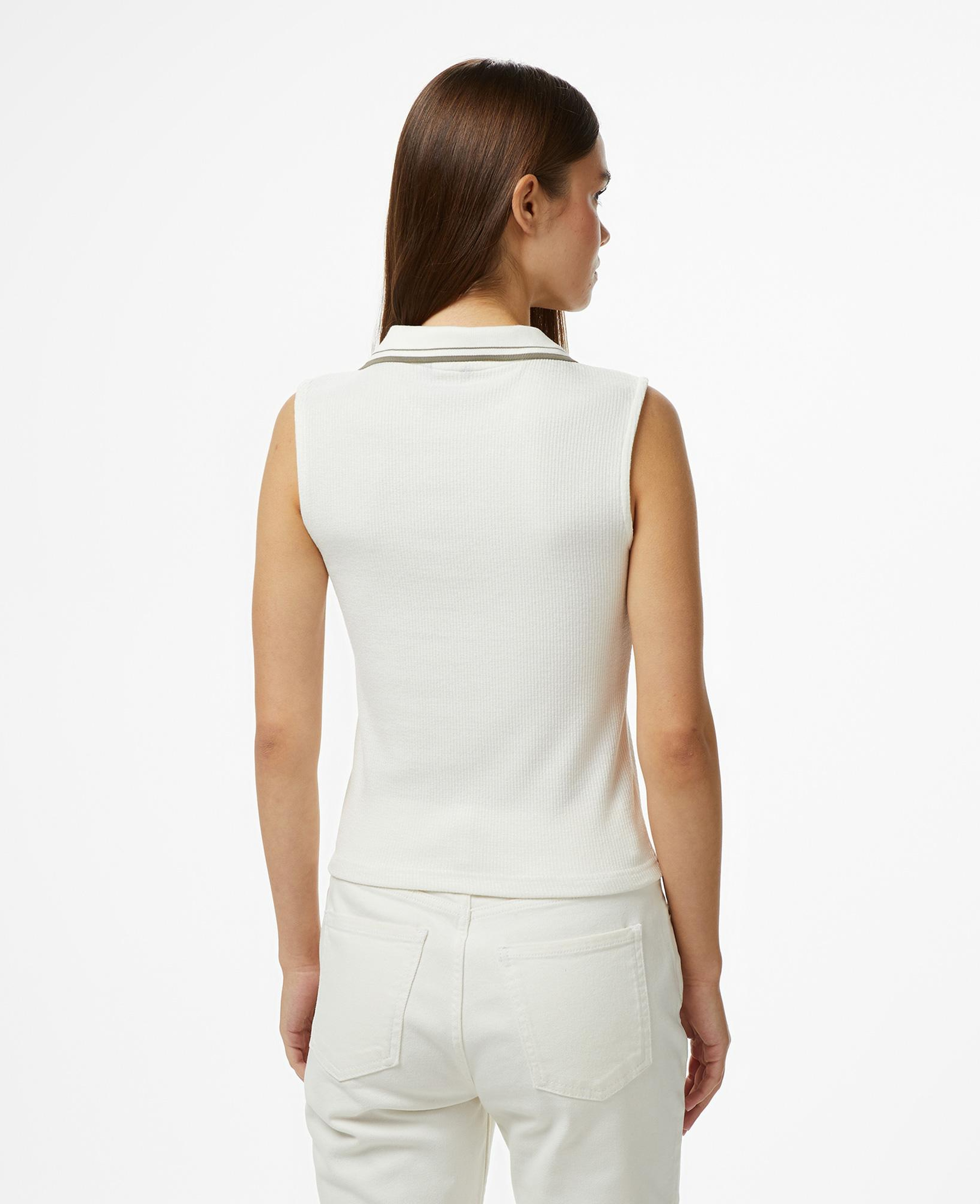 Nautica Kadın Krem Regular Fit Kolsuz Polo Yaka T-Shirt