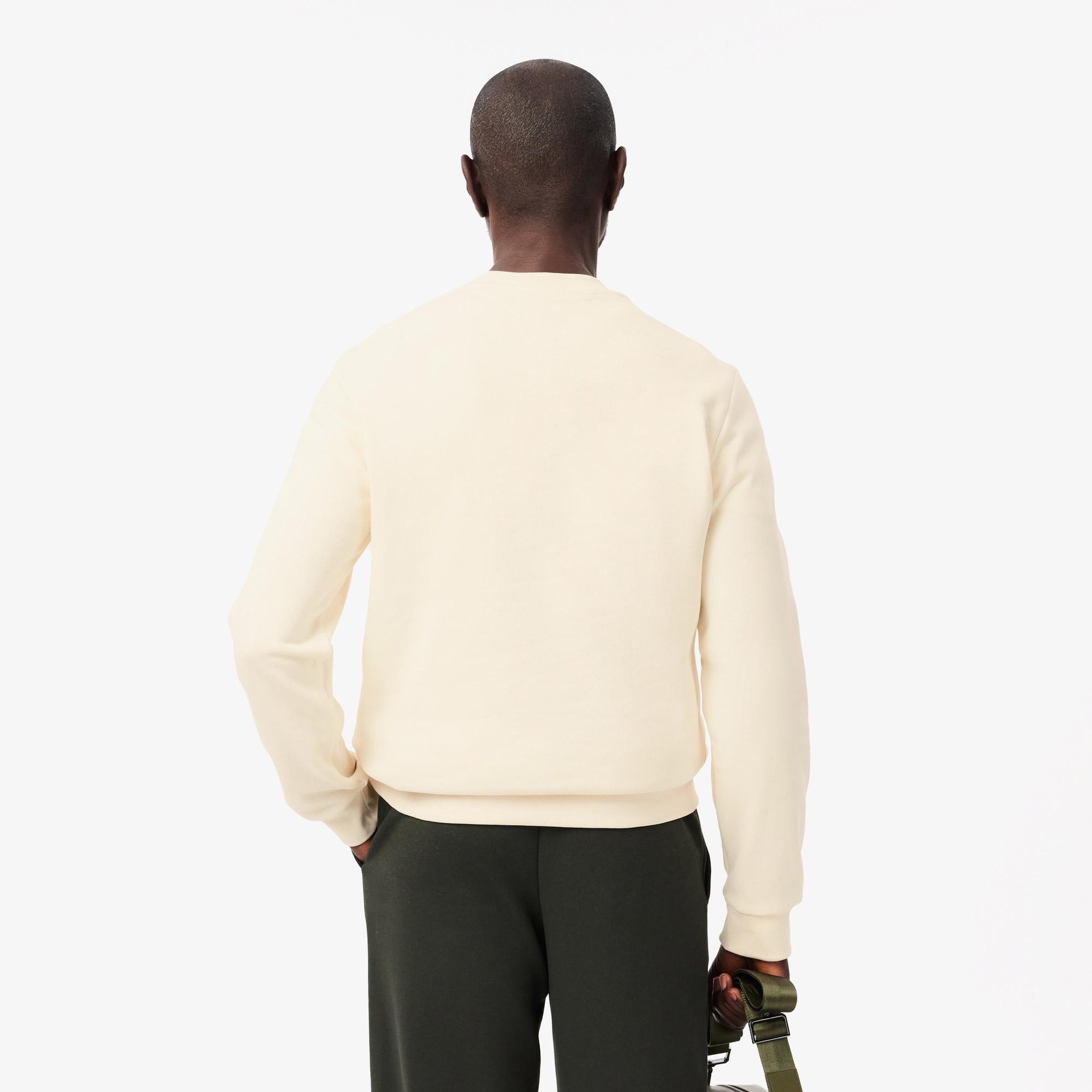 Lacoste Erkek Classic Fit Bisiklet Yaka Krem Sweatshirt