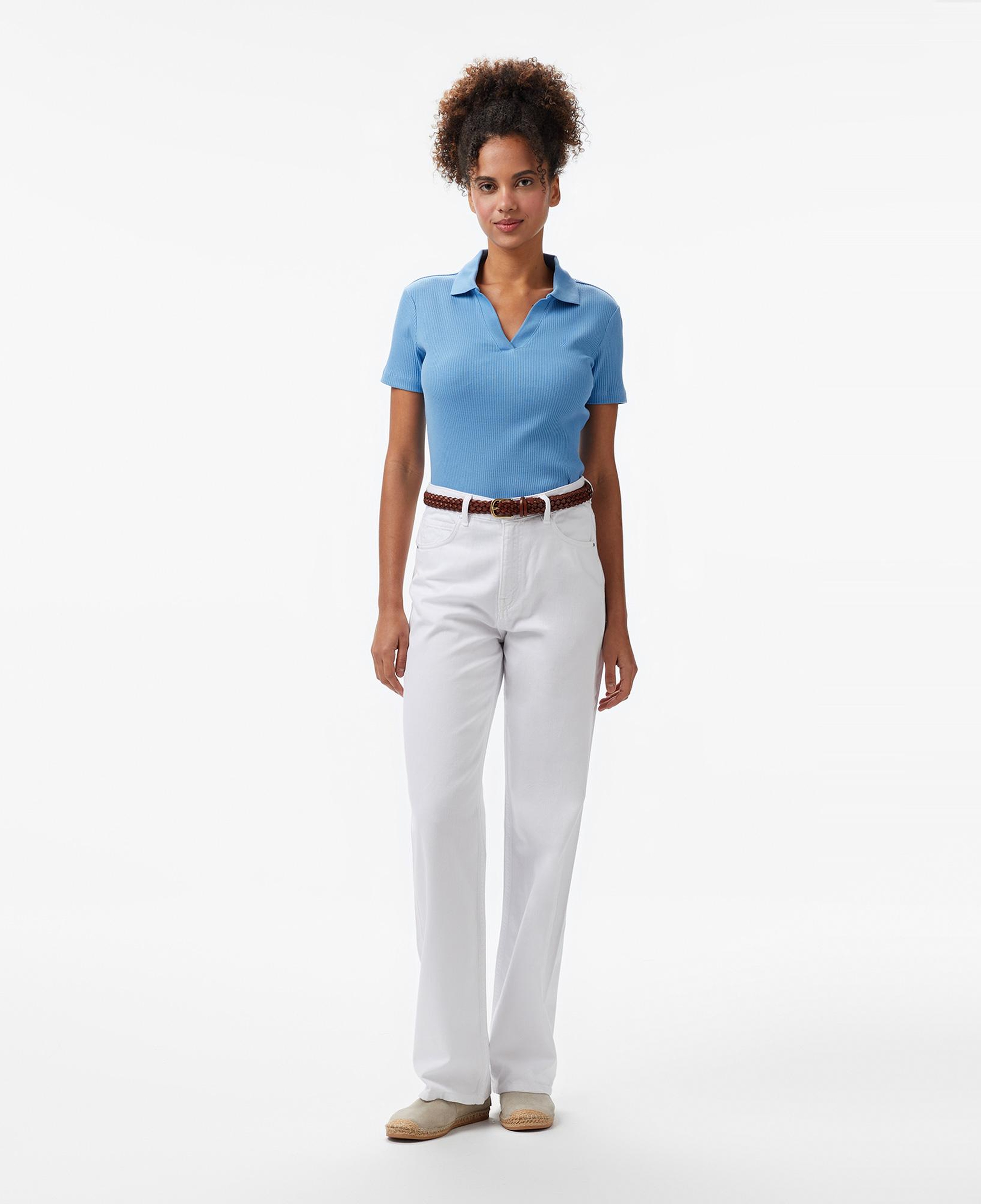 Nautica Kadın Mavi Slim Fit Polo Yaka T-Shirt