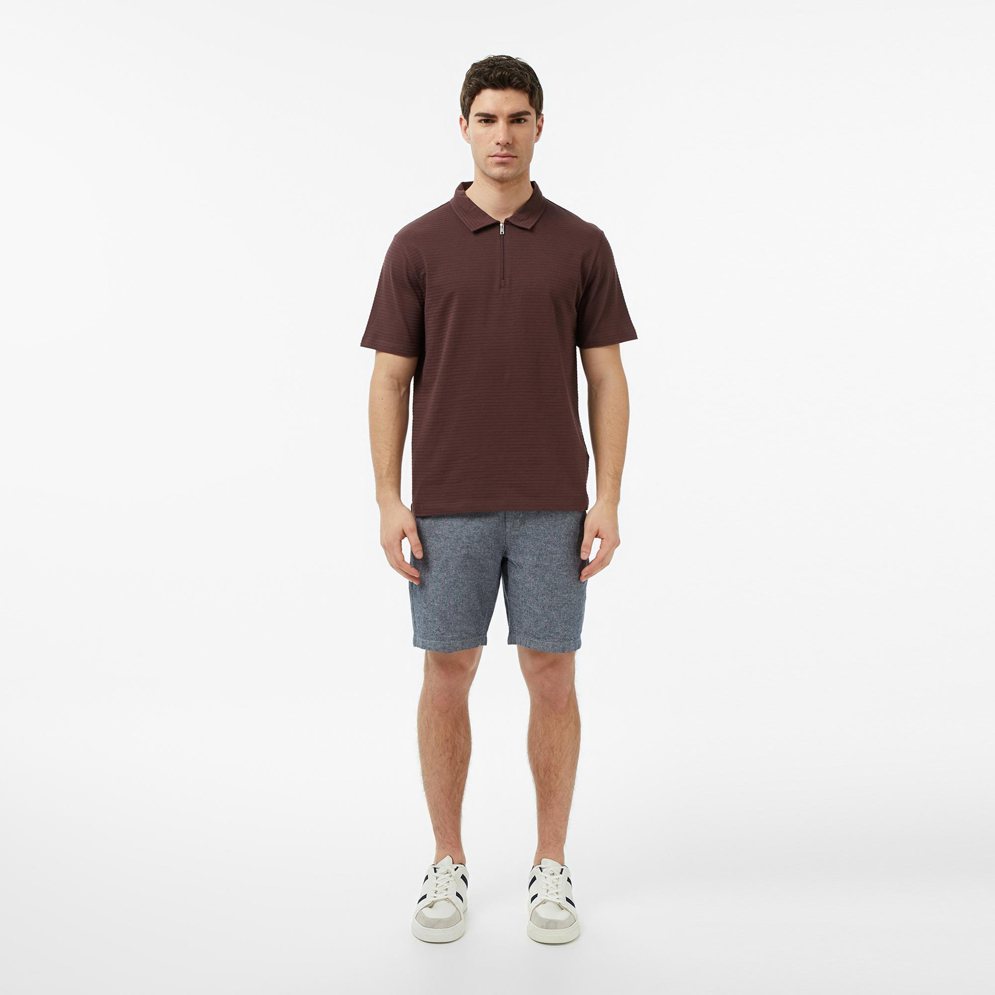Nautica Erkek Kahverengi Regular Fit Çizgili Polo Yaka T-Shirt