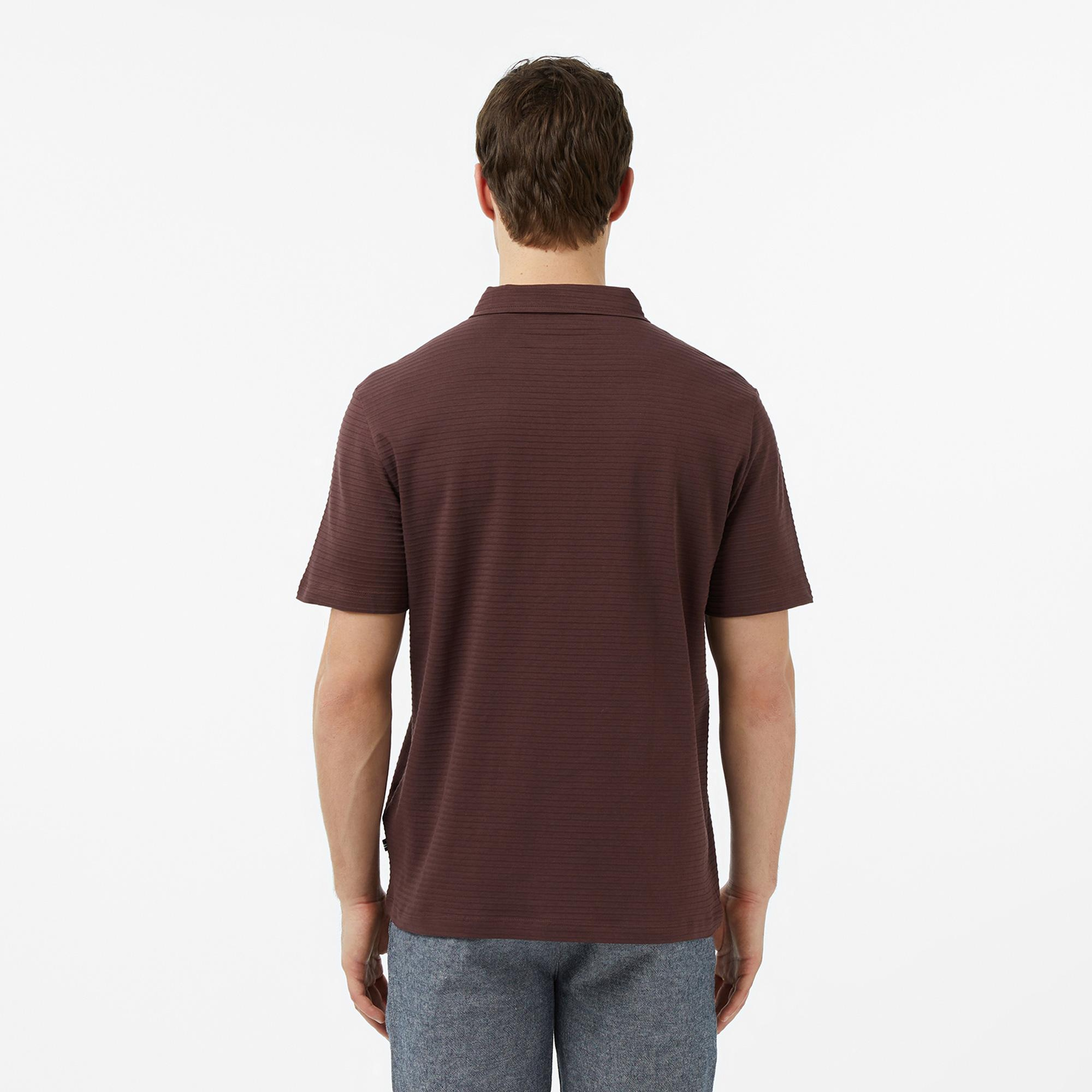 Nautica Erkek Kahverengi Regular Fit Çizgili Polo Yaka T-Shirt