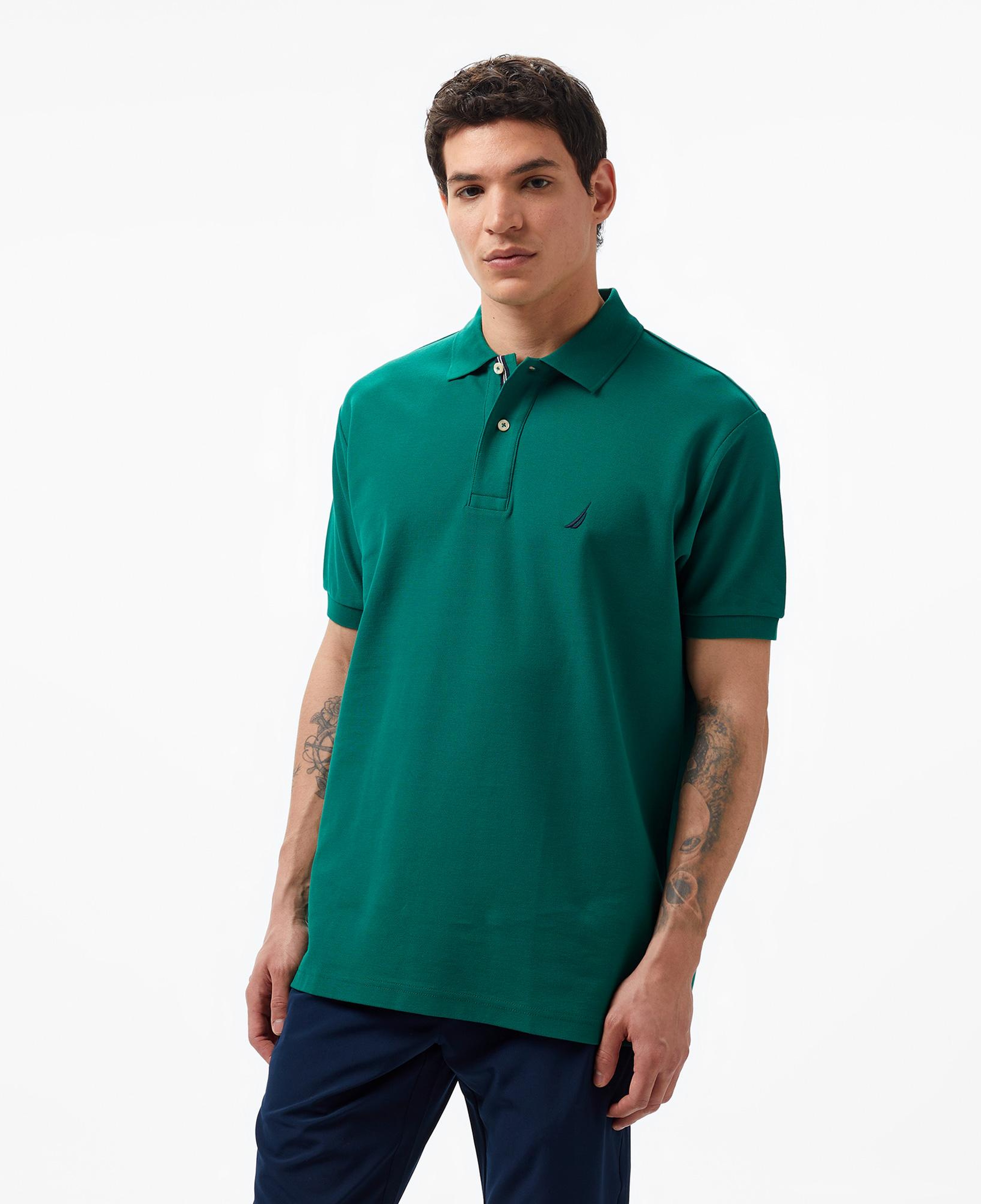 Nautica Erkek Yeşil Classic Fit Kısa Kollu Polo Yaka T-Shirt