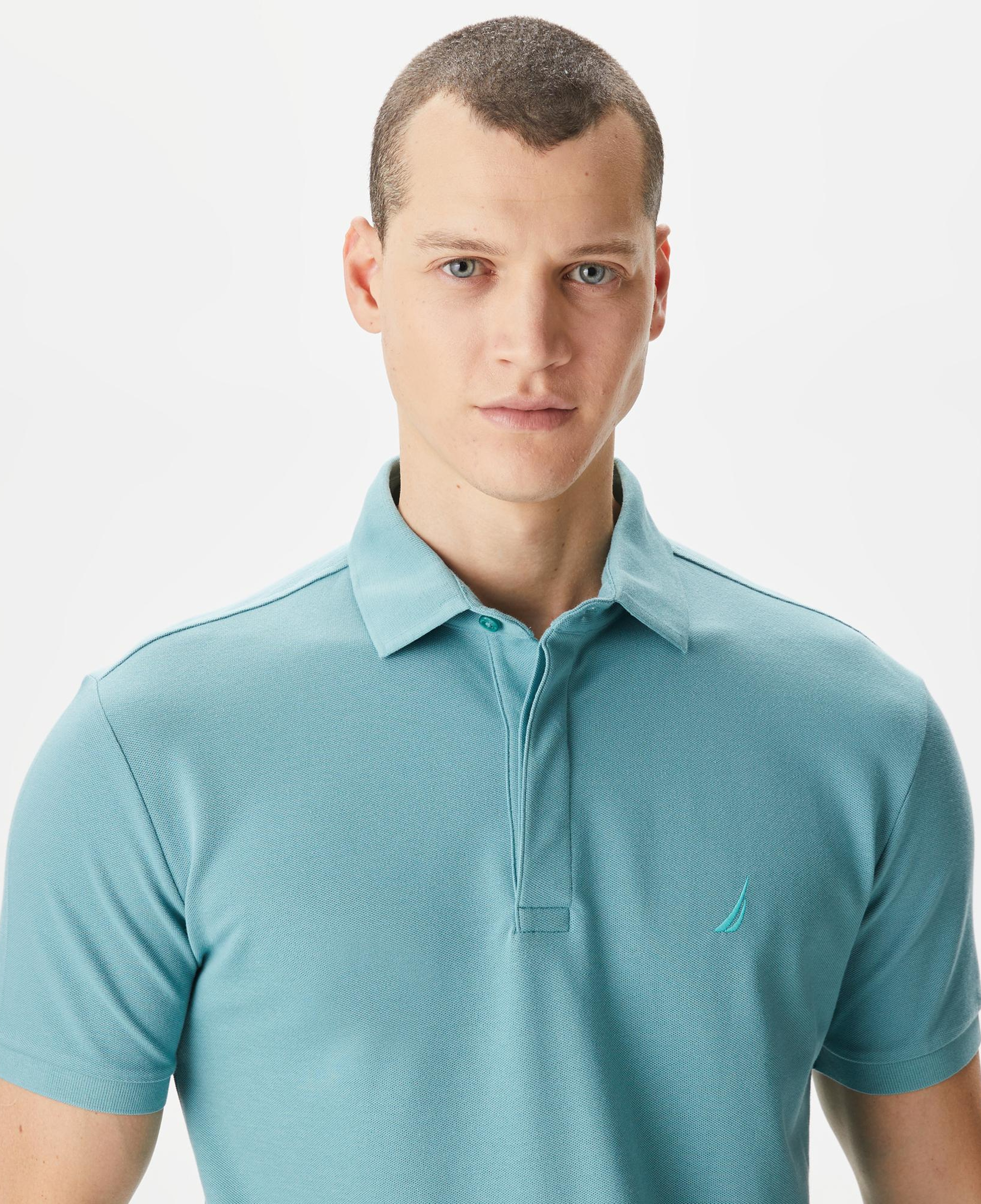 Nautica Erkek Mavi Slim Fit Kısa Kollu Polo Yaka T-Shirt