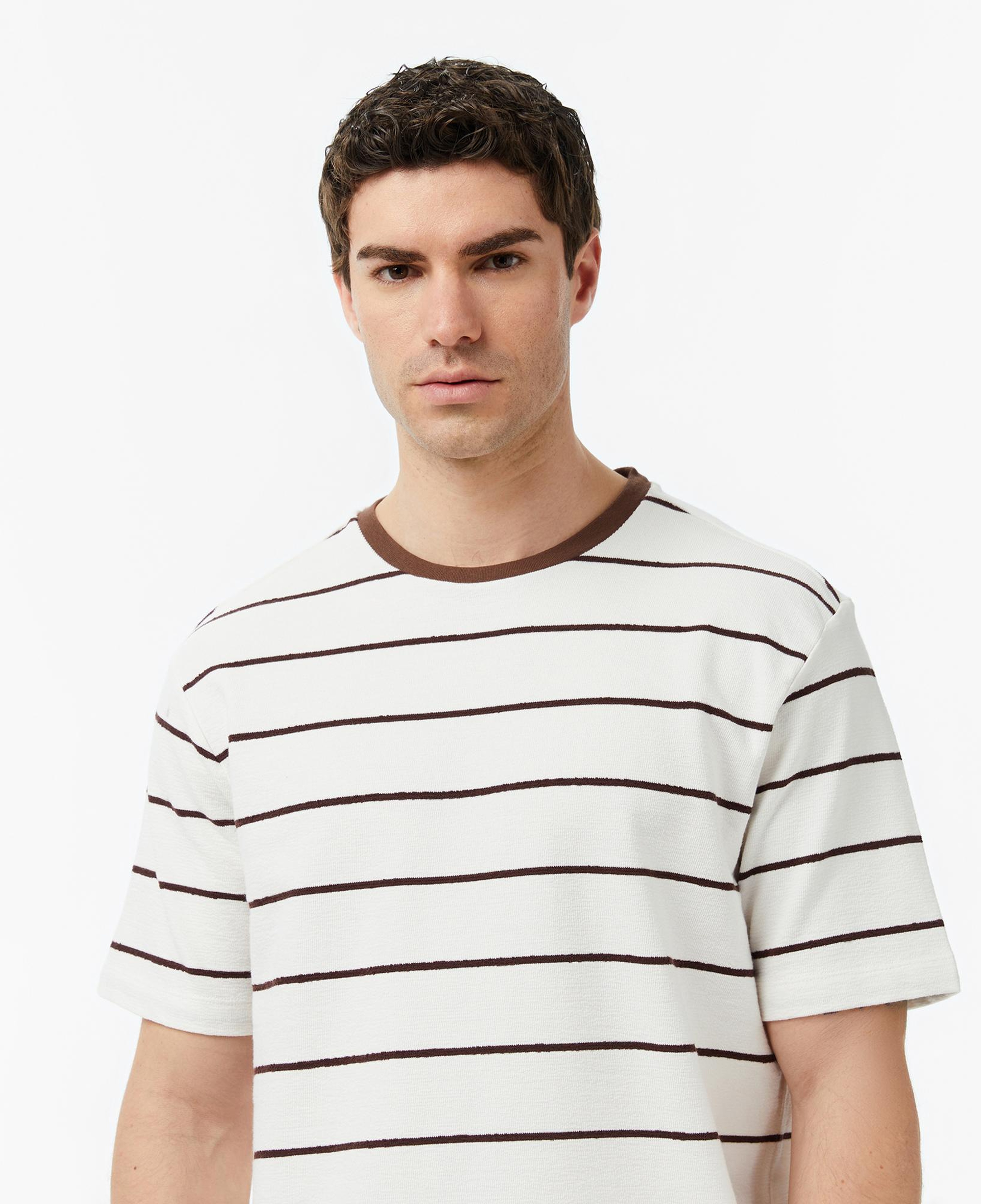 Nautica Erkek Kahverengi Regular Fit Çizgili T-Shirt