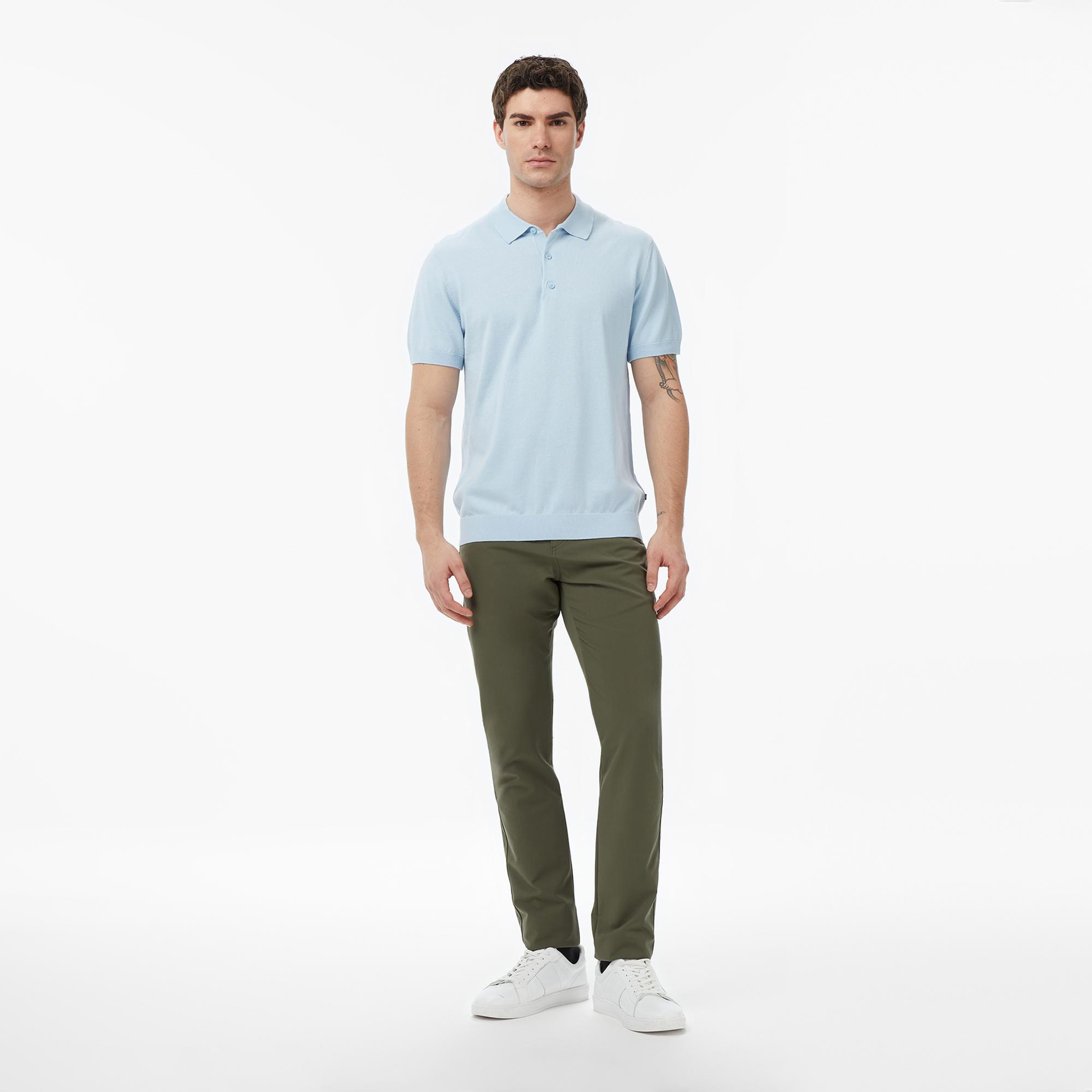 Nautica Erkek Mavi Regular Fit Kısa Kollu Triko