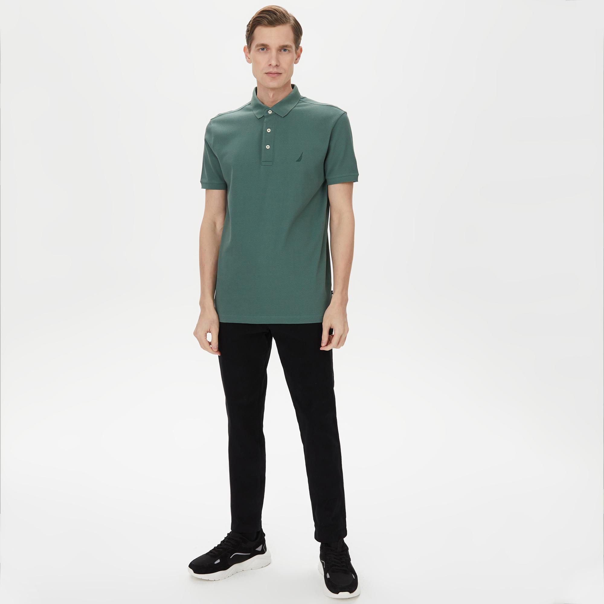 Nautica Erkek Yeşil Slim Fit Kısa Kollu Polo Yaka T-Shirt
