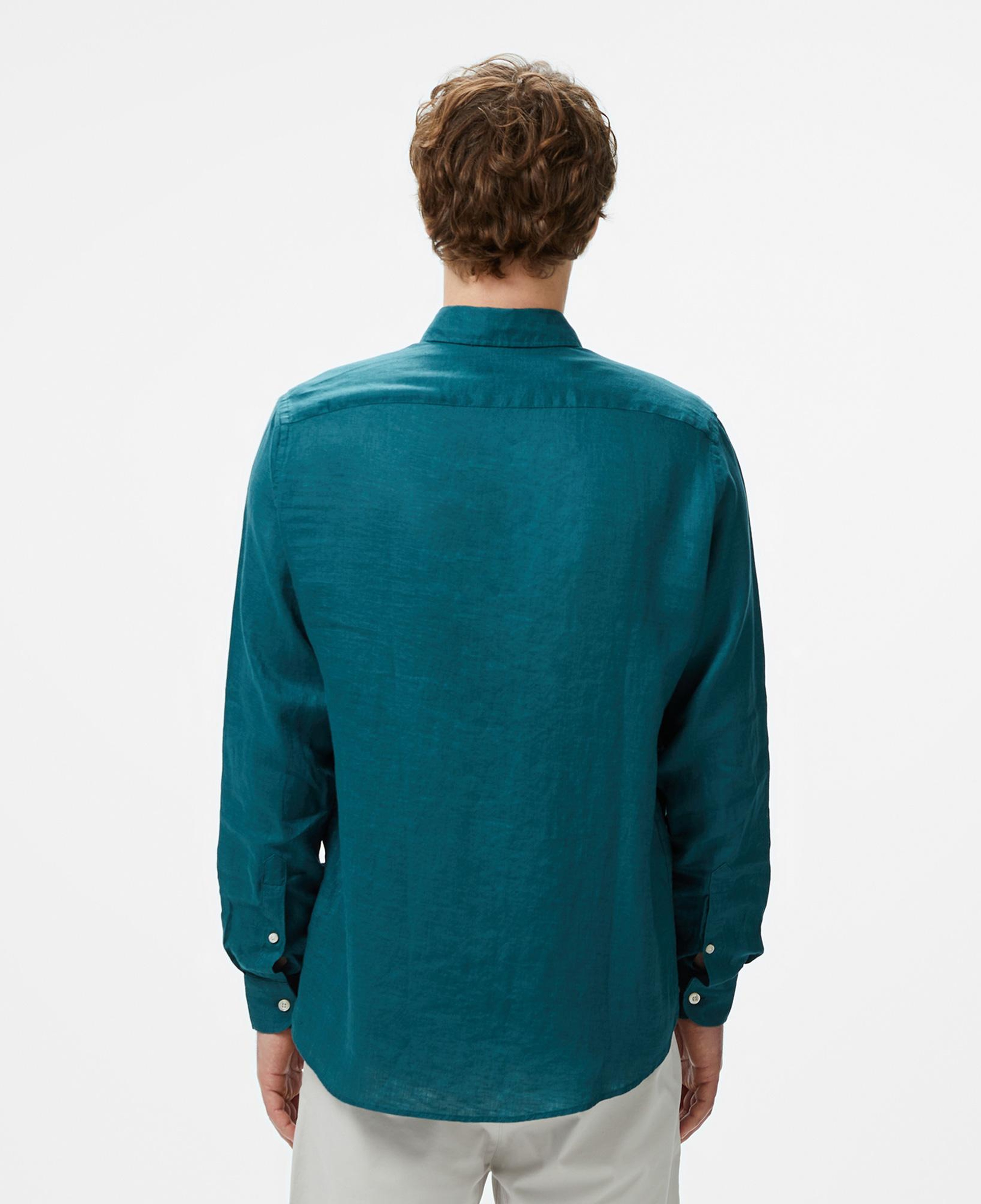 Nautica Erkek Yeşil Classic Fit Keten Gömlek