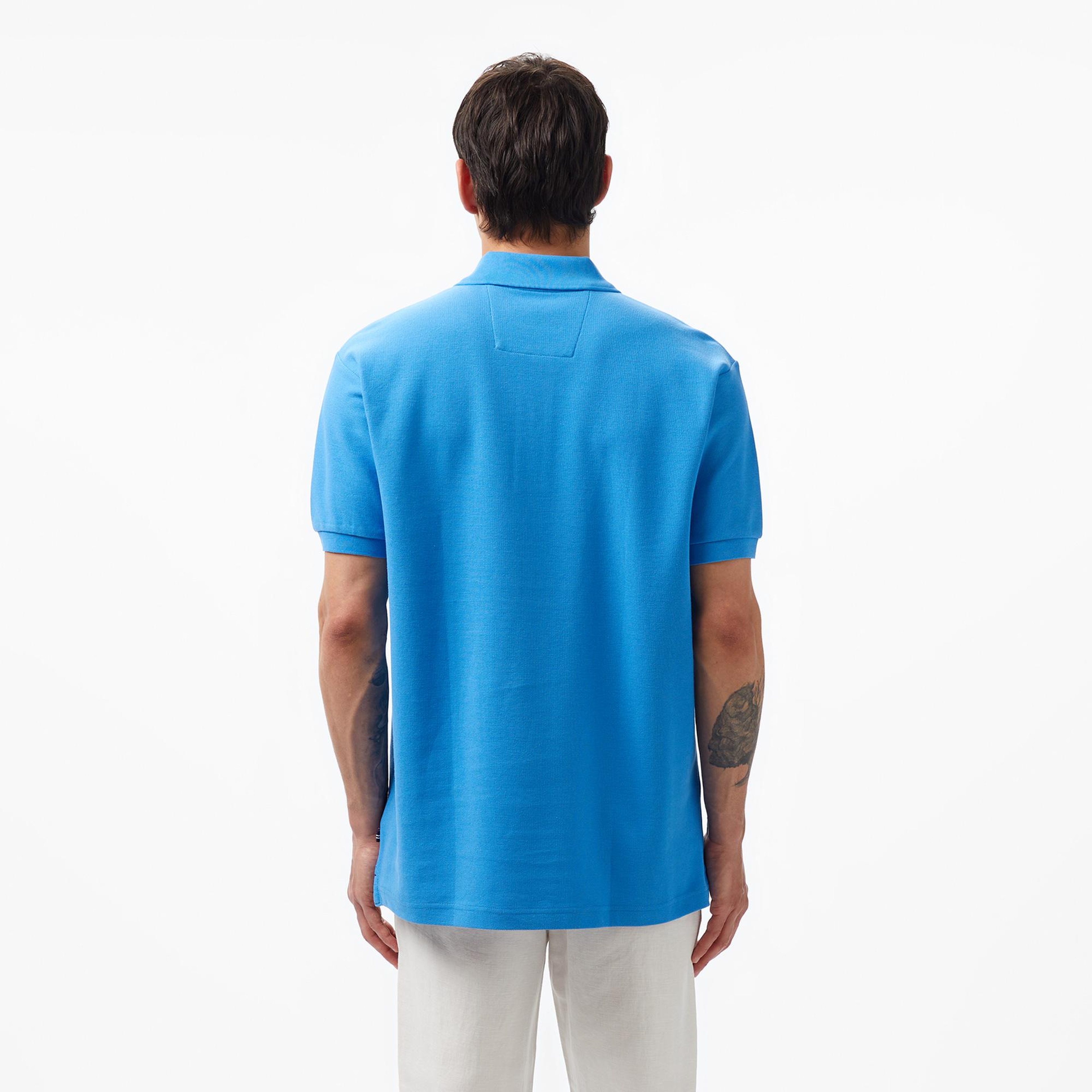 Nautica Erkek Mavi Classic Fit Kısa Kollu Polo Yaka T-Shirt