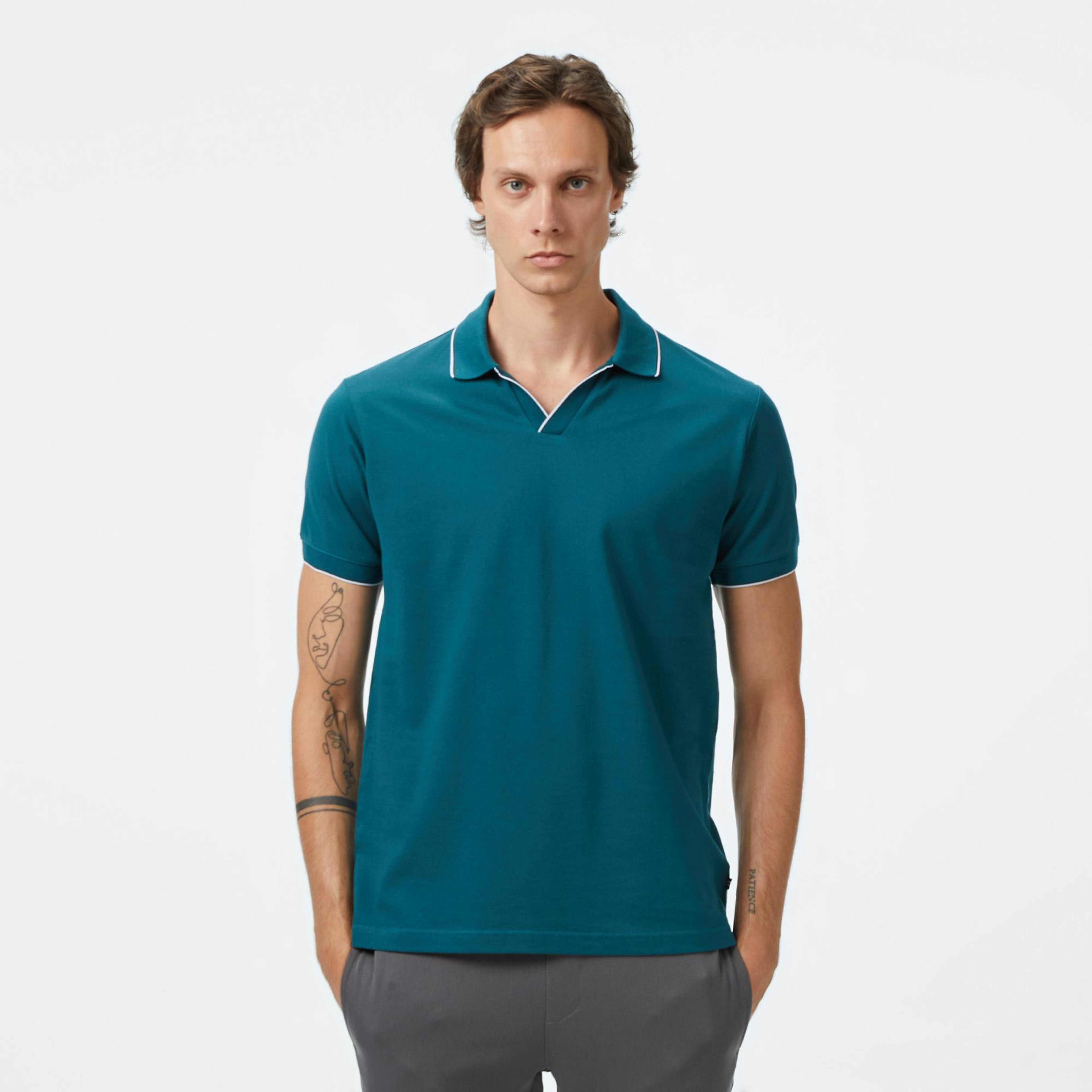 Nautica Erkek Yeşil Classic Fit Polo Yaka T-Shirt
