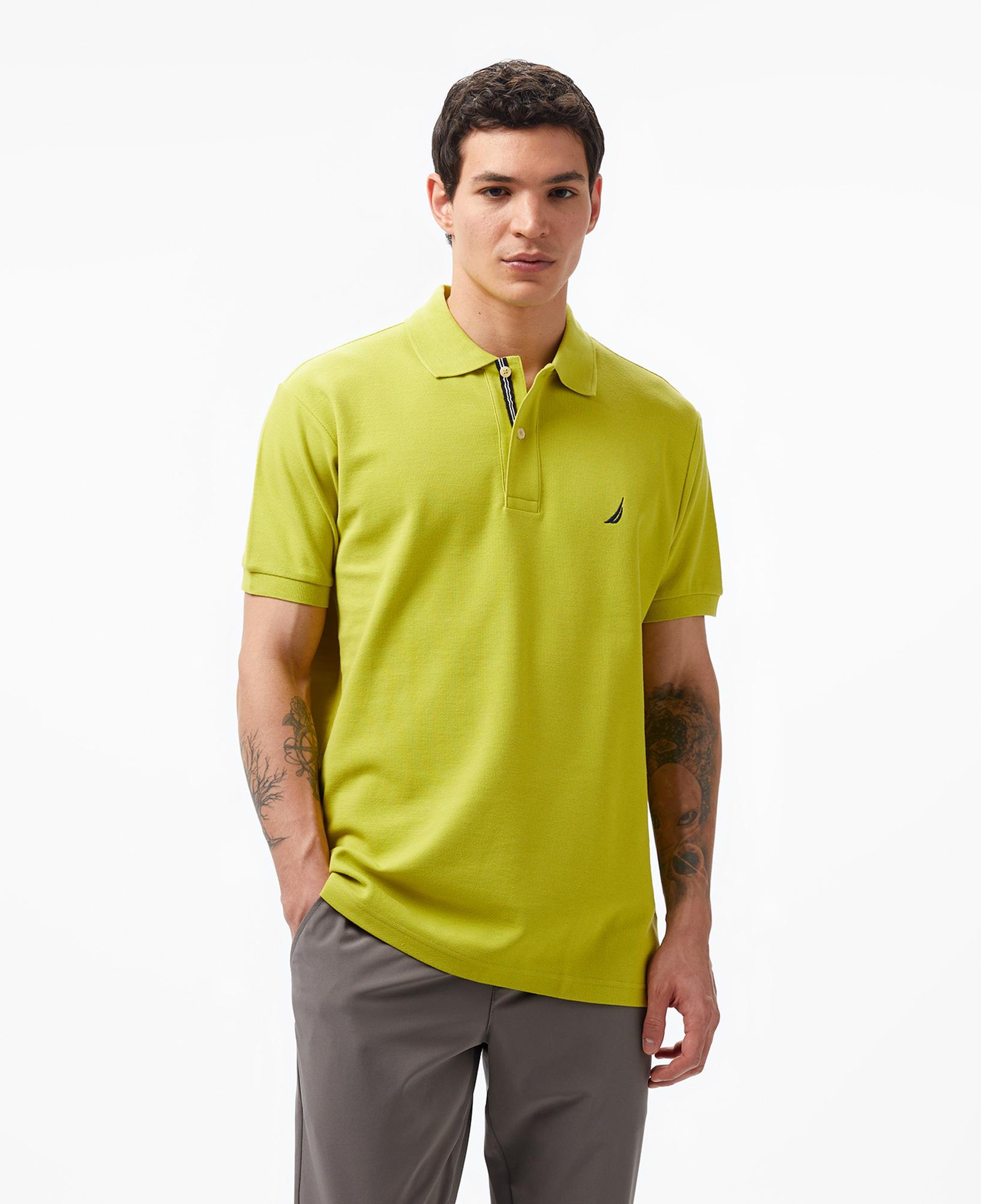 Nautica Erkek Yeşil Classic Fit Kısa Kollu Polo Yaka T-Shirt