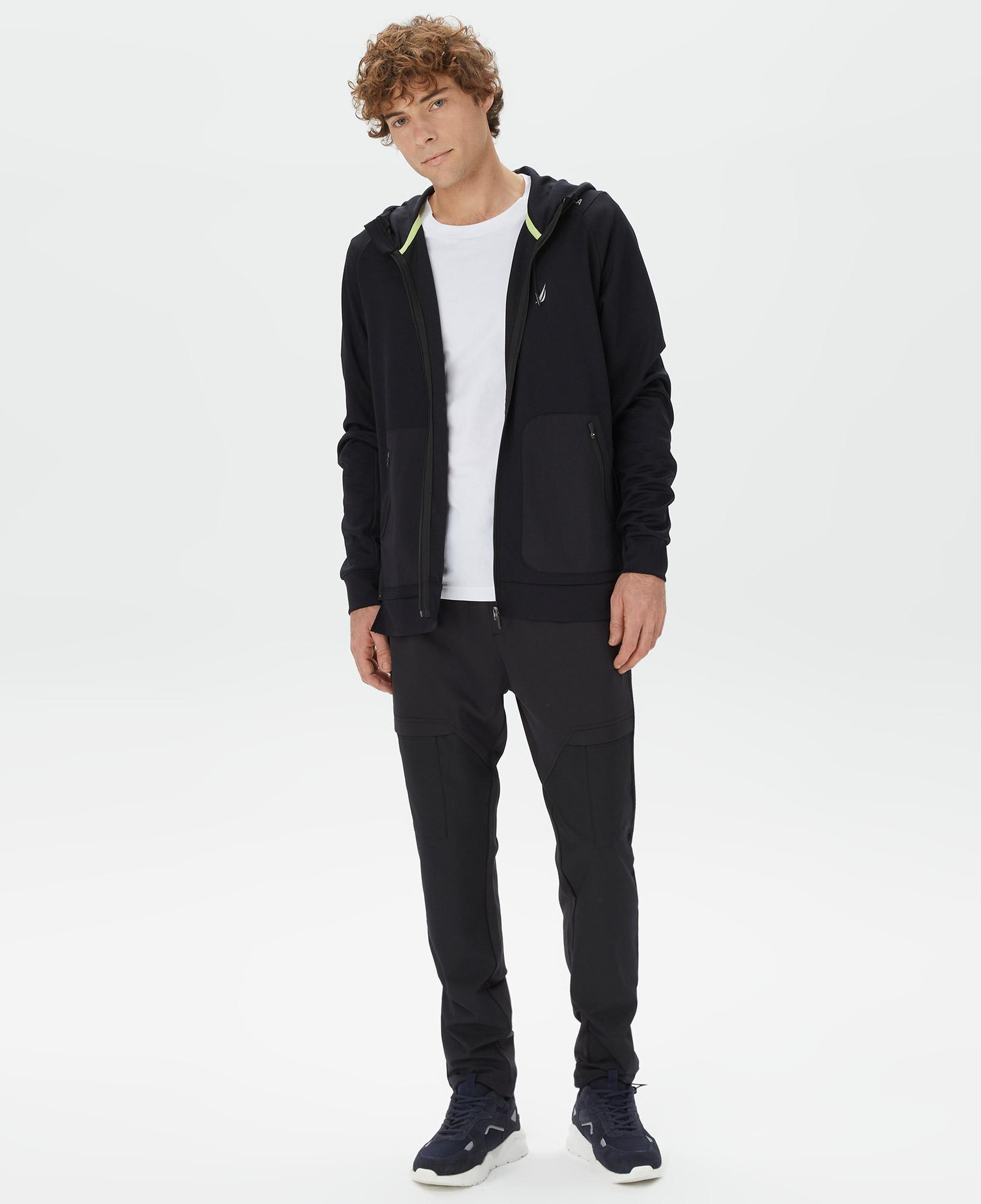 Nautica Erkek Siyah Standart Fit Kapüşonlu Sweatshirt