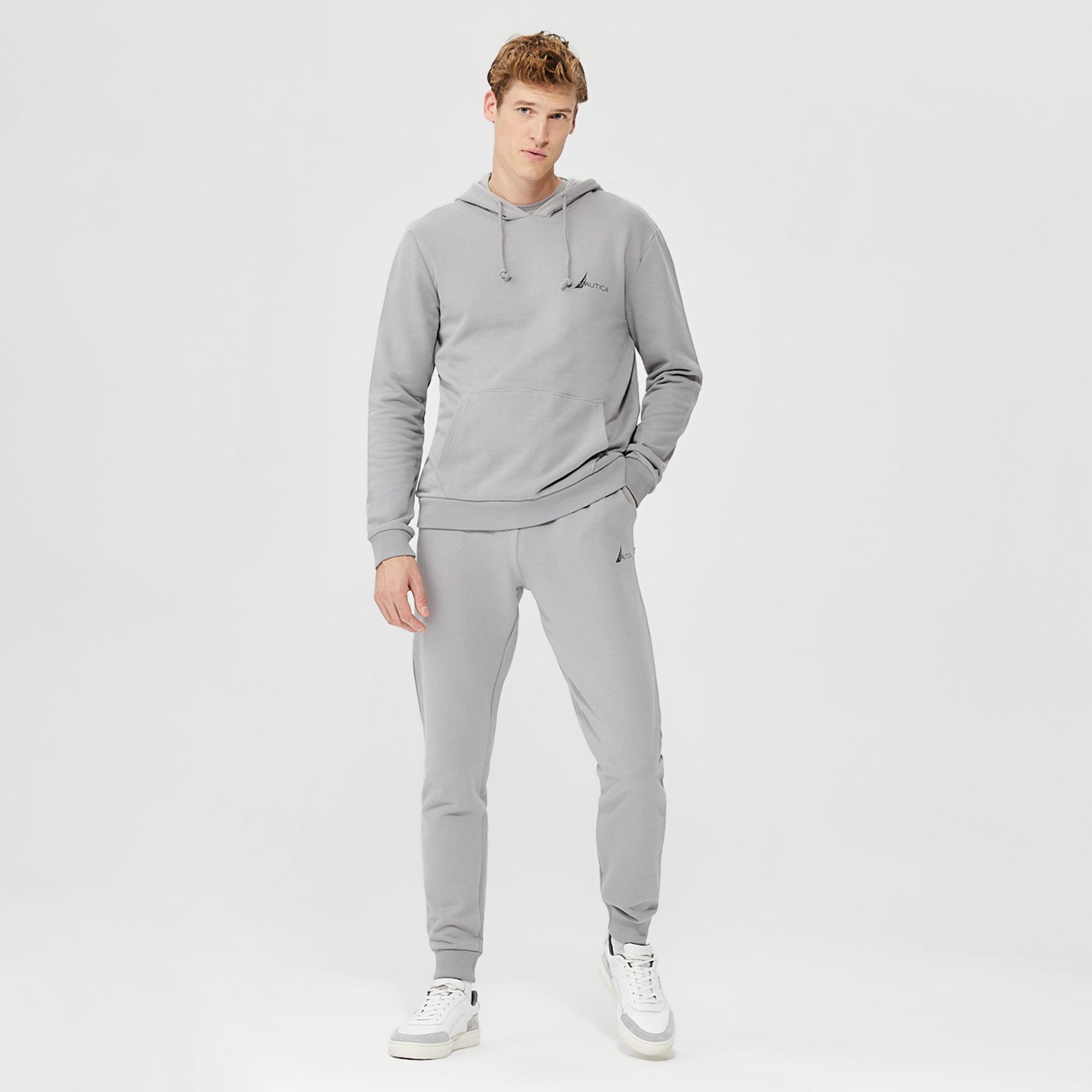 Nautica Erkek Gri Standart Fit Kapüşonlu Sweatshirt
