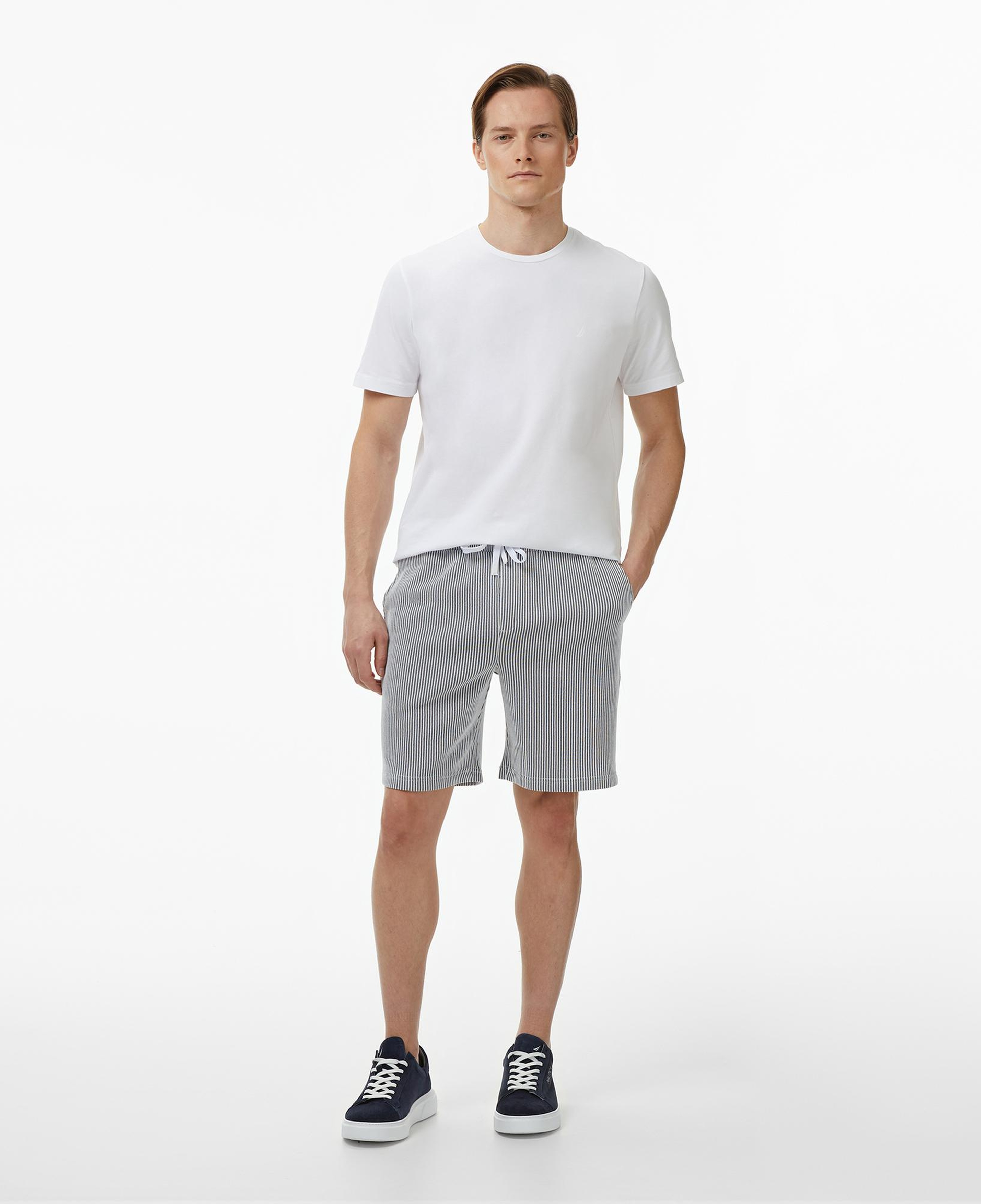 Nautica Erkek Lacivert Regular Fit Çizgili Şort