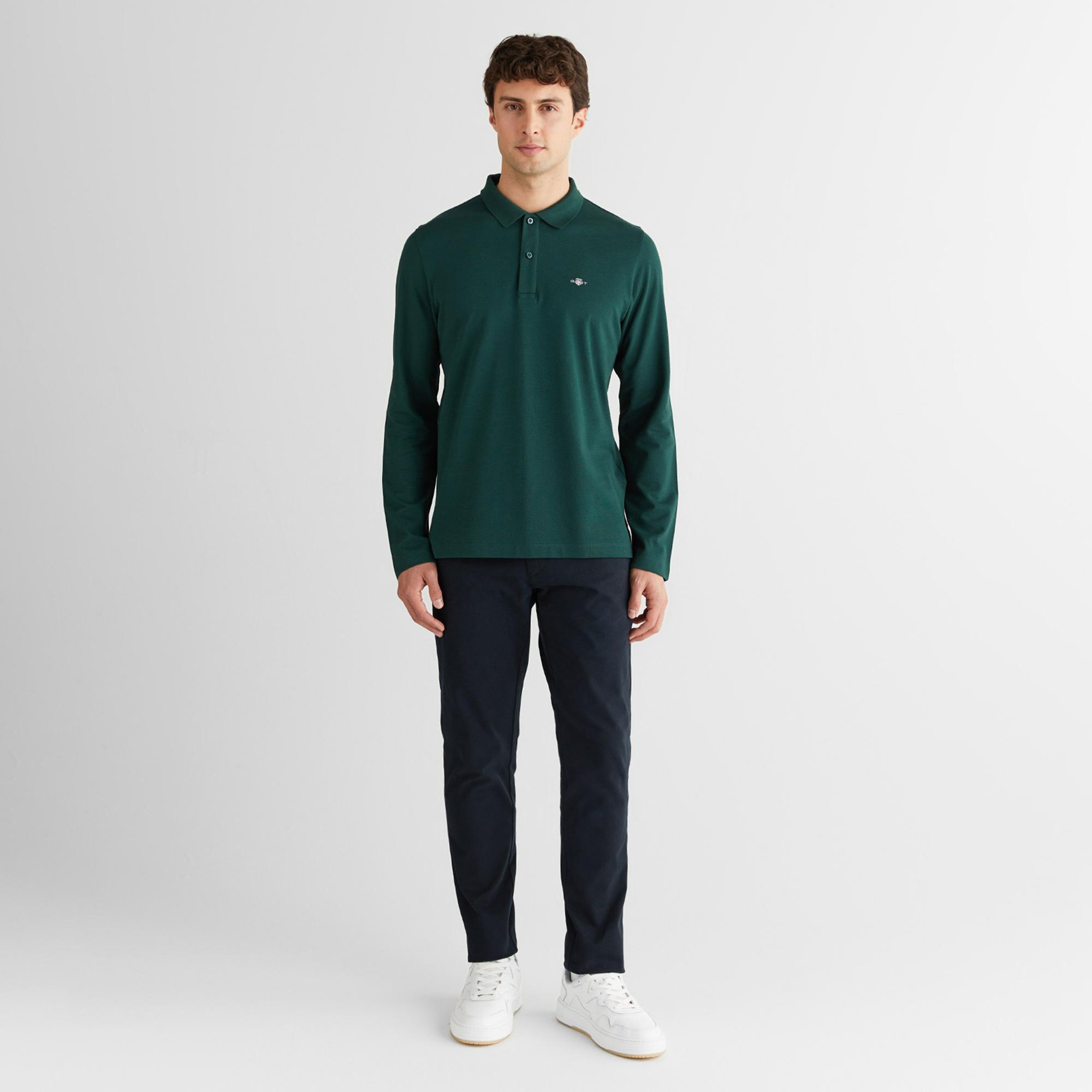 GANT Erkek Yeşil Regular Fit Polo Yaka Polo