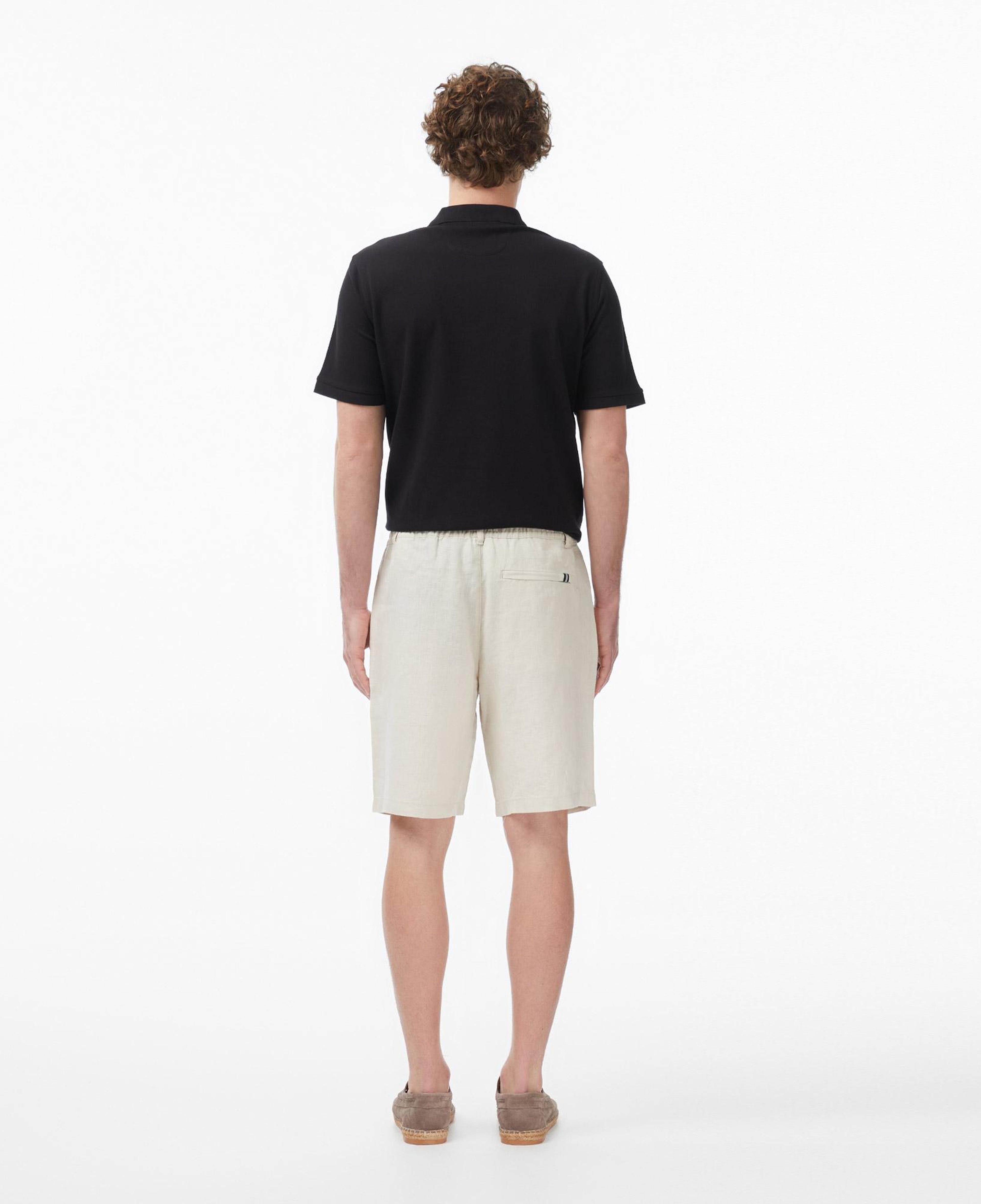 Nautica Erkek Krem Regular Fit Keten Şort
