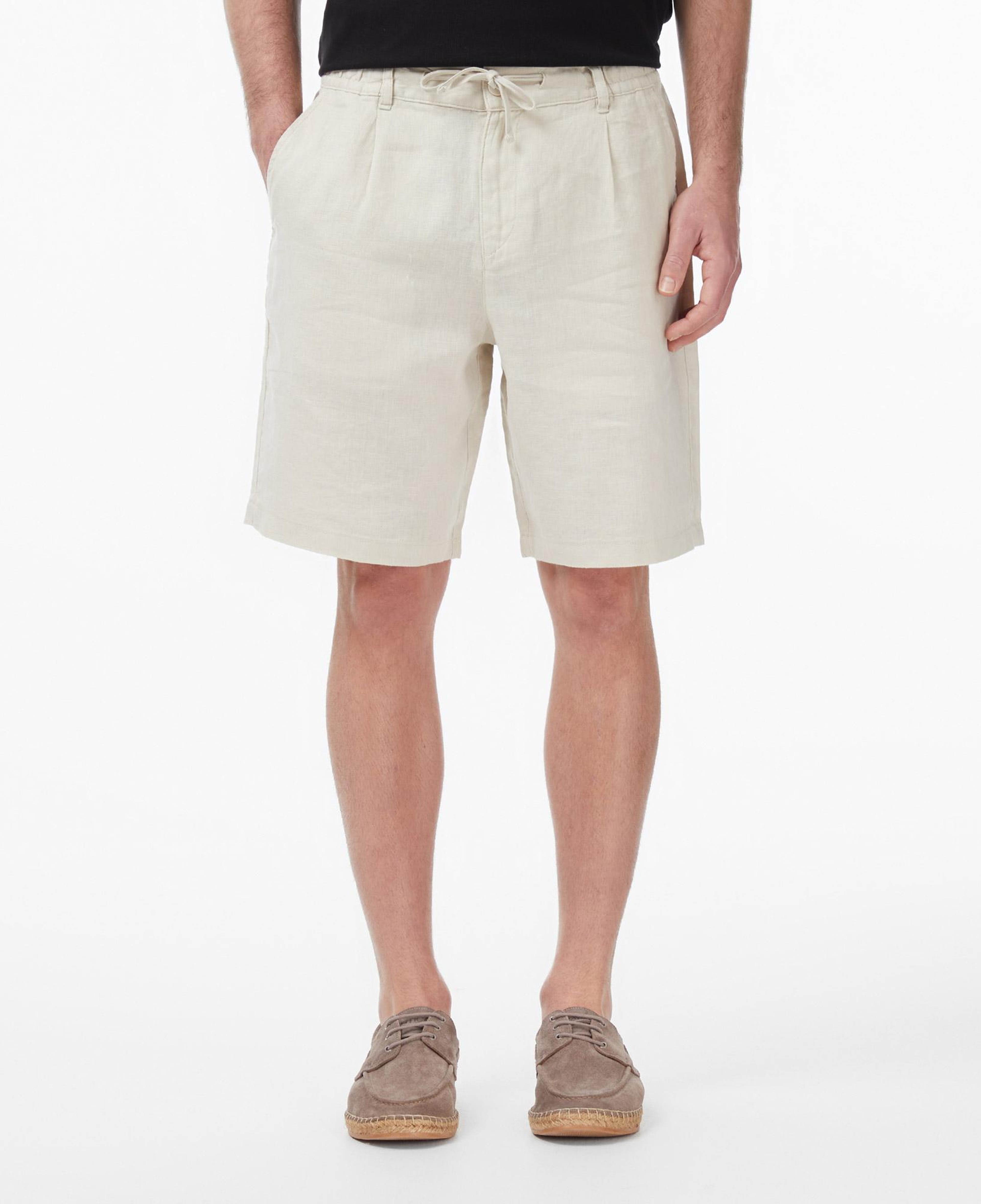 Nautica Erkek Krem Regular Fit Keten Şort