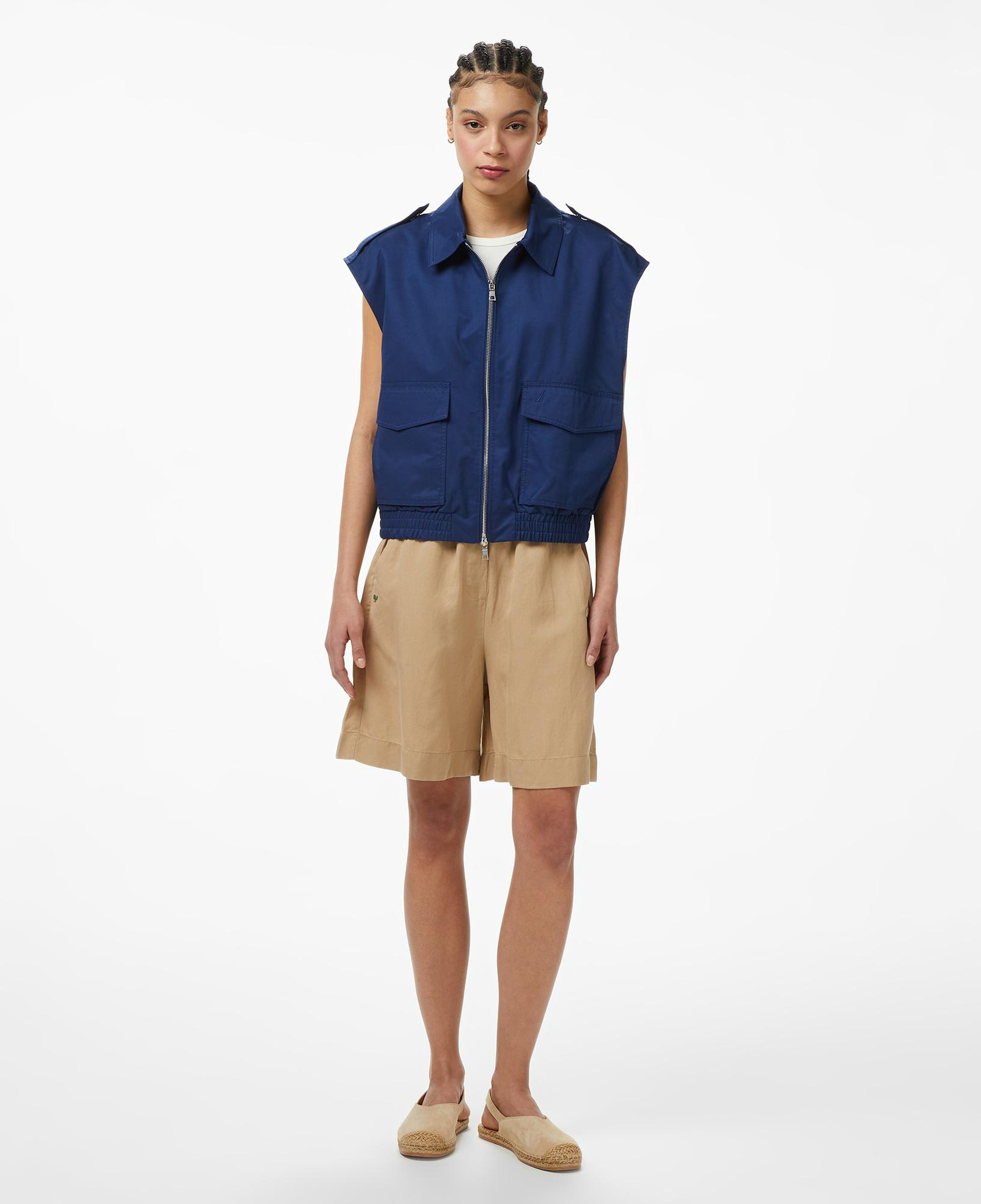 Nautica Kadın Lacivert Regular Fit Fermuarlı Yelek