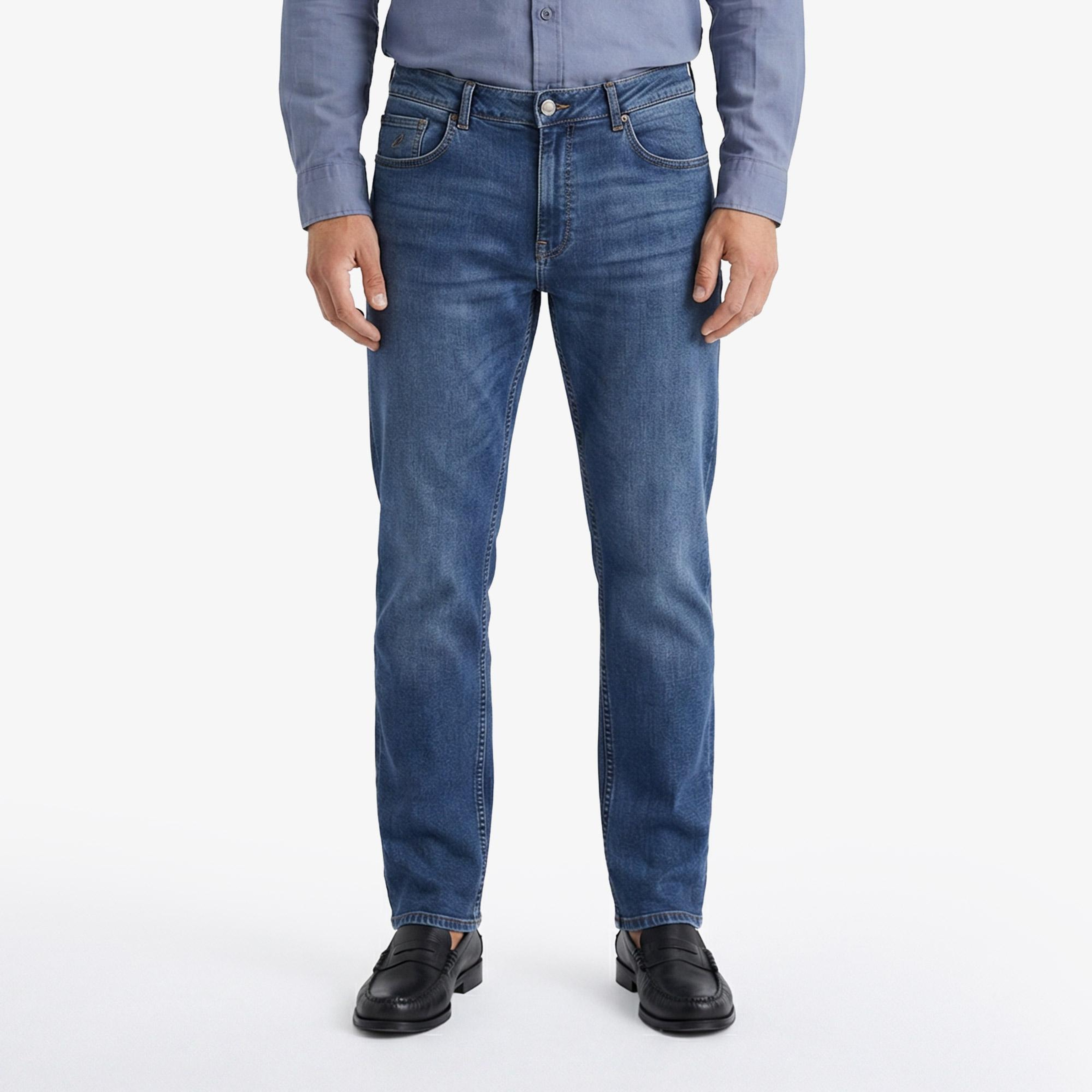 Nautica Erkek Mavi Slim Fit Denim Pantolon