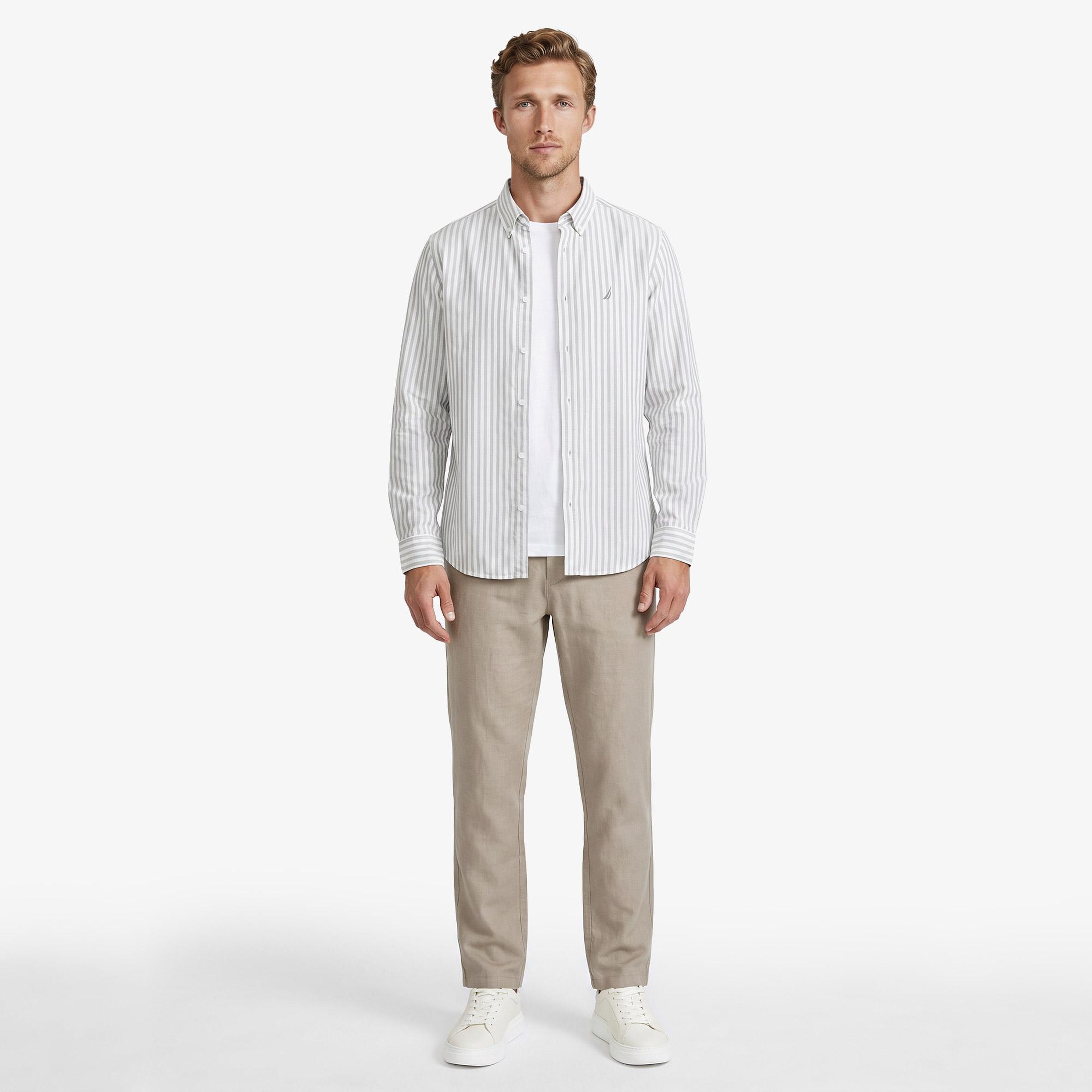 Nautica Erkek Yeşil Regular Fit Çizgili Gömlek
