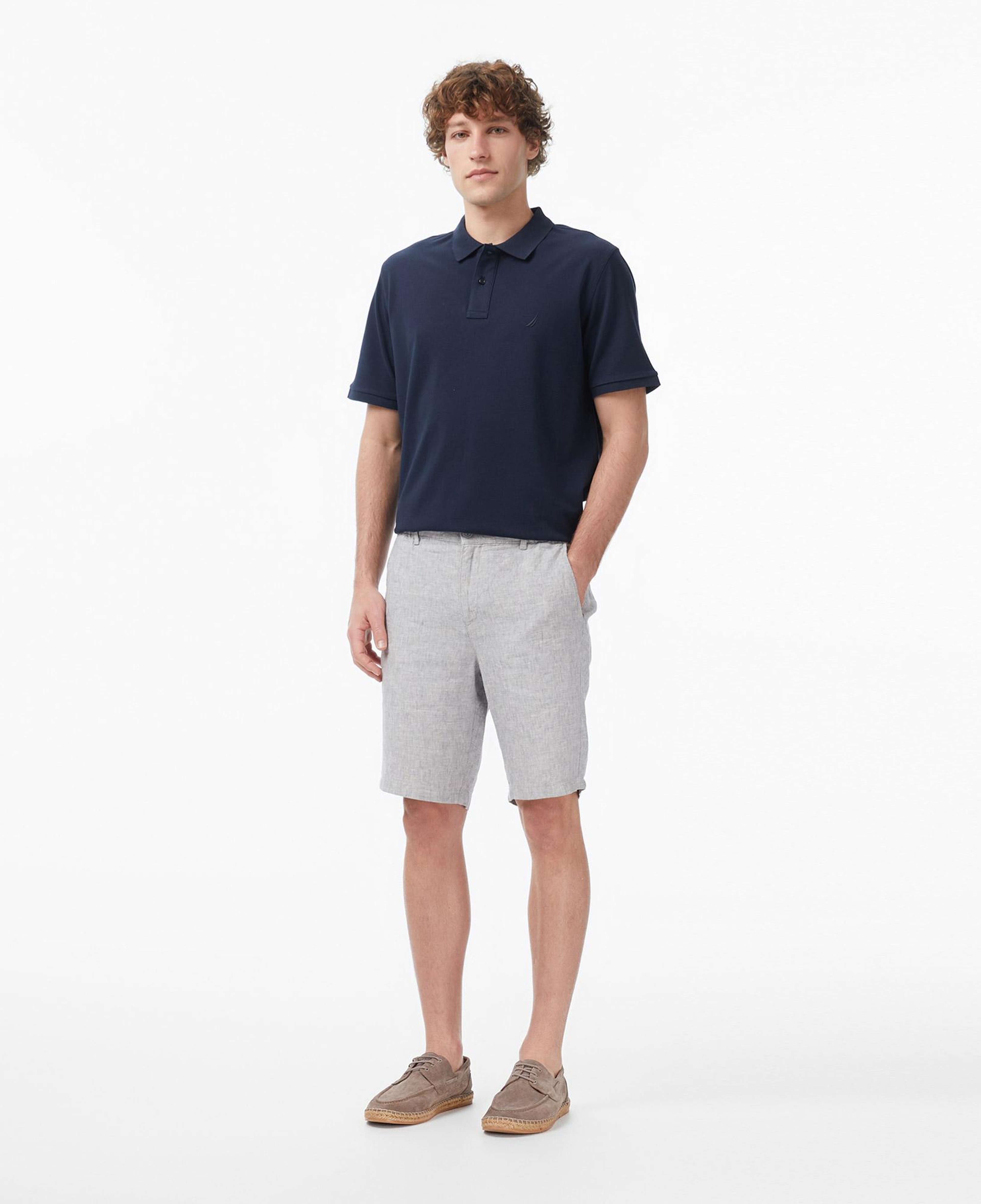 Nautica Erkek Gri Regular Fit Keten Şort